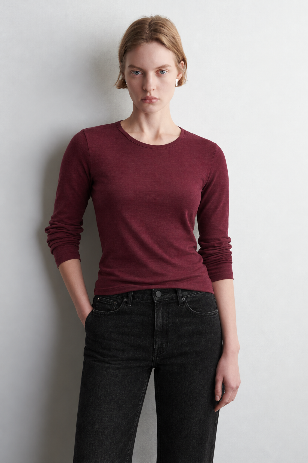 100% Organic Cotton Black Women's Long Sleeve T-Shirt