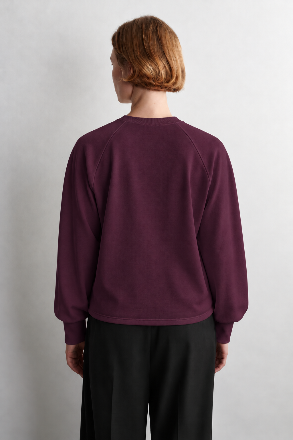 Tencel Bol Kesim Mürdüm Uzun Kollu Bluz