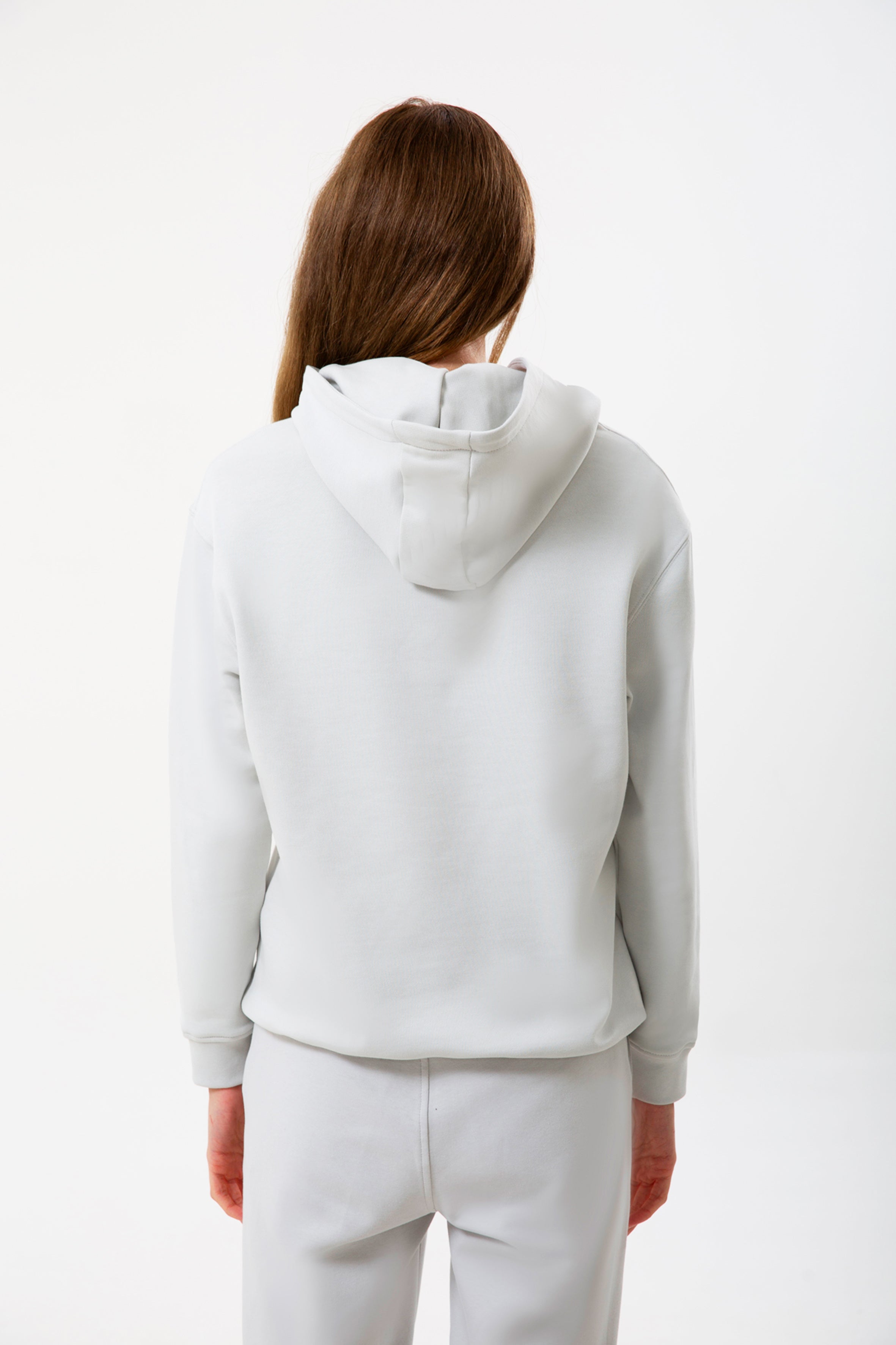 Taş pamuklu kadın kapüşonlu hoodie #Renk_Taş