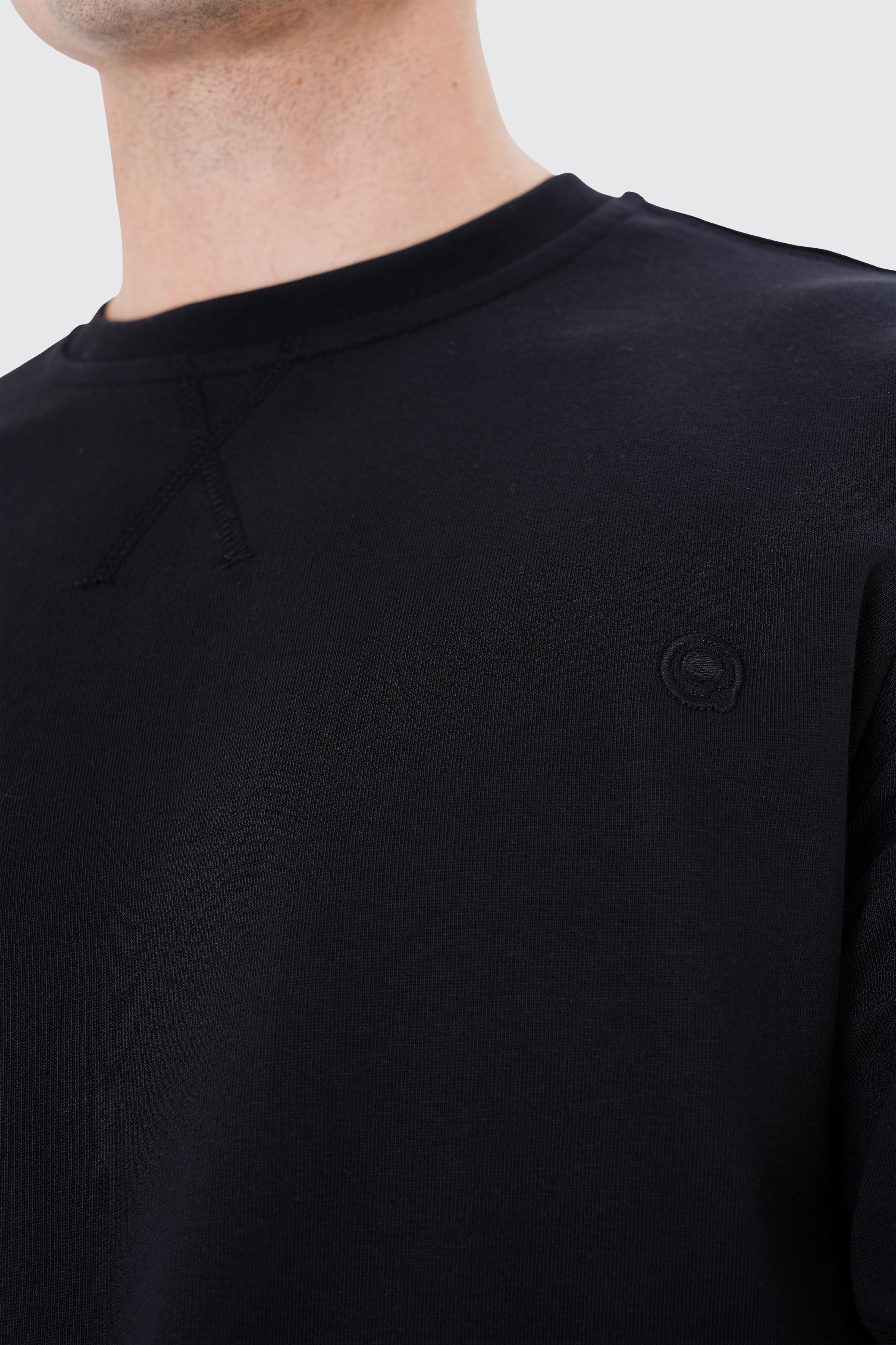 Siyah pamuklu erkek regular sweatshirt #Renk_Siyah