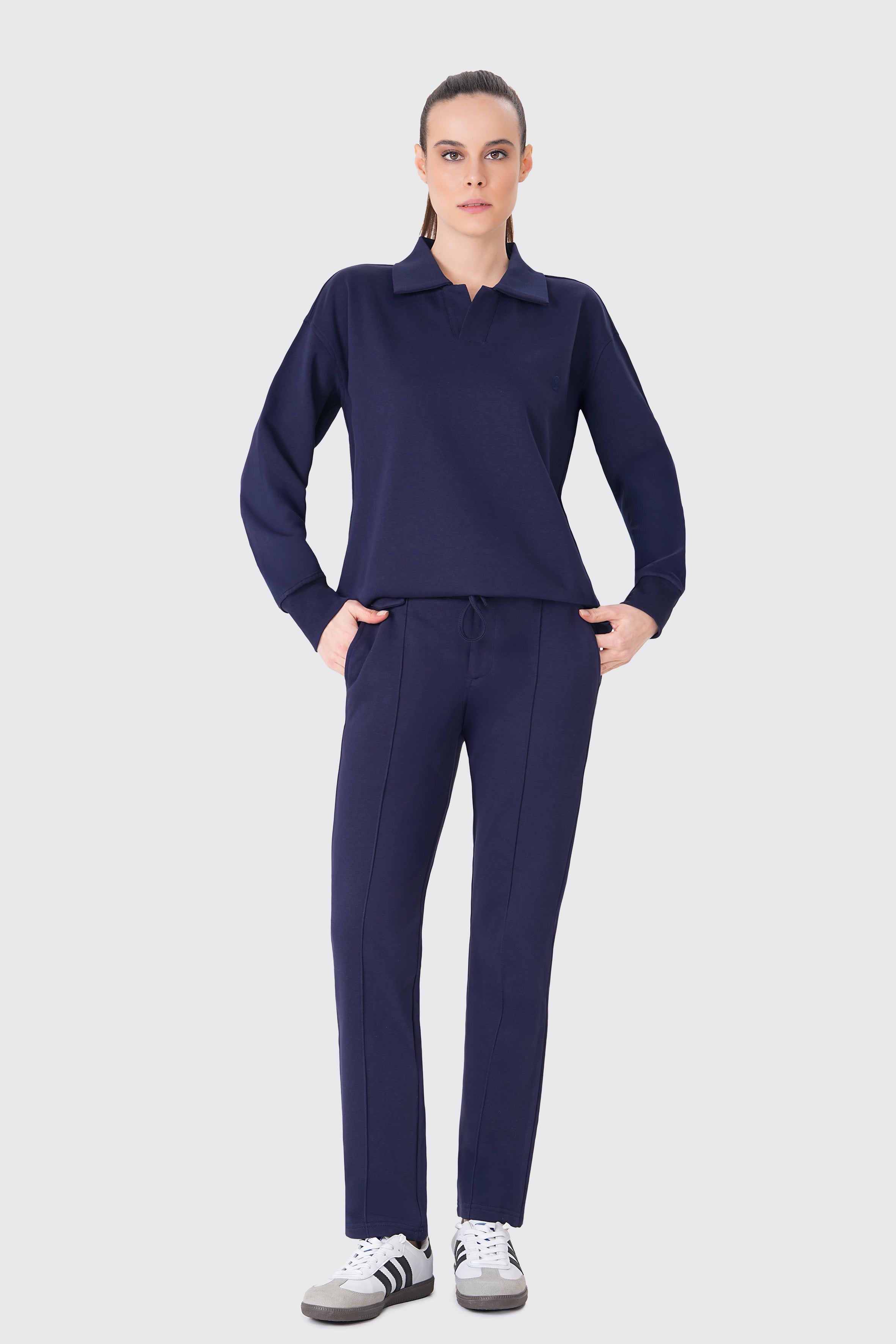Organik Pamuklu Lacivert Kadın Sweatpant