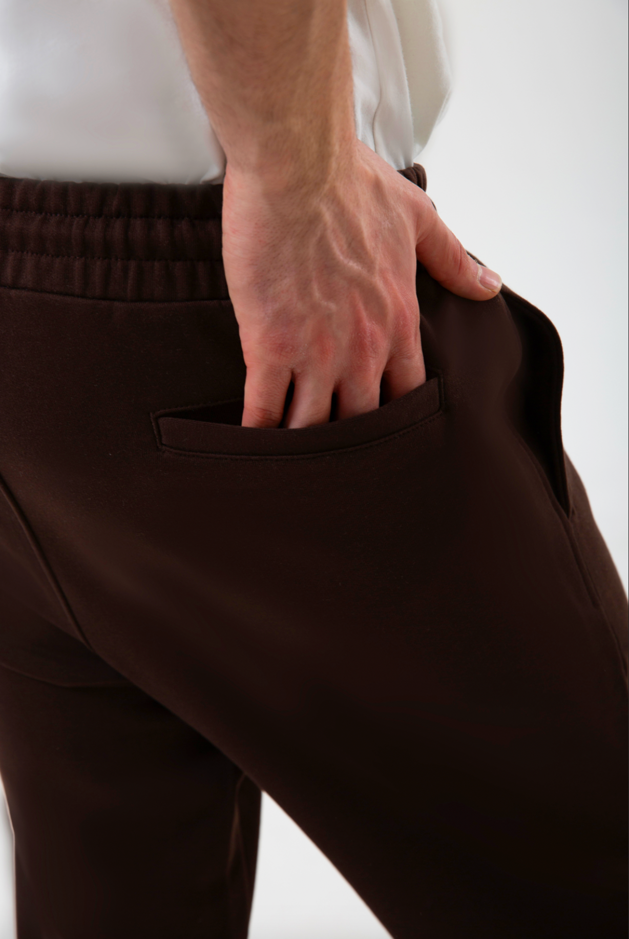 Organik Pamuklu Kahverengi Erkek Jogger