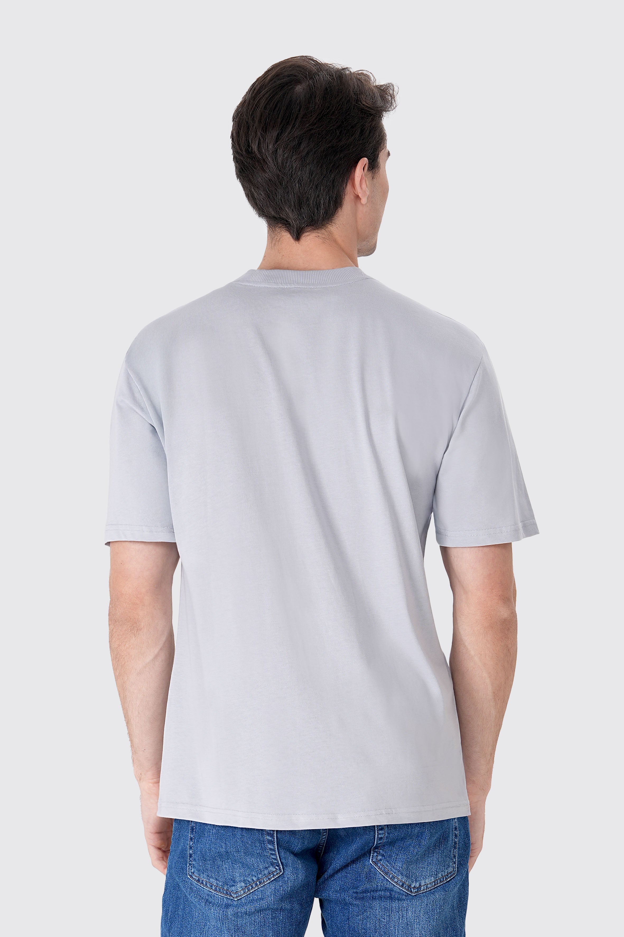 Erkek Gri Basic Tişört | %100 Pamuk Kumaş | Rahat Kalıp Günlük Stil | Minimalist Tasarım