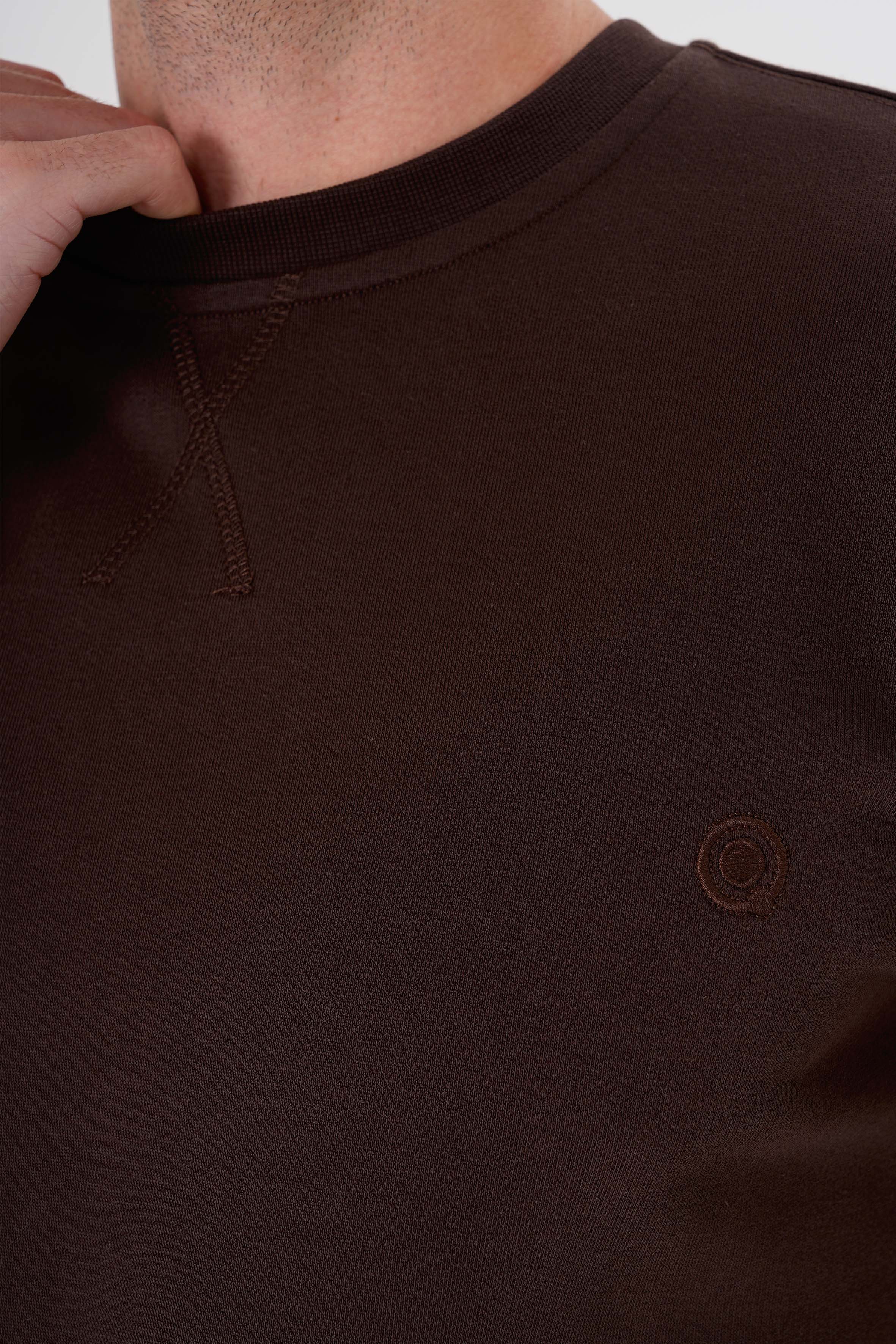 Kahverengi pamuklu erkek regular sweatshirt #Renk_Kahverengi
