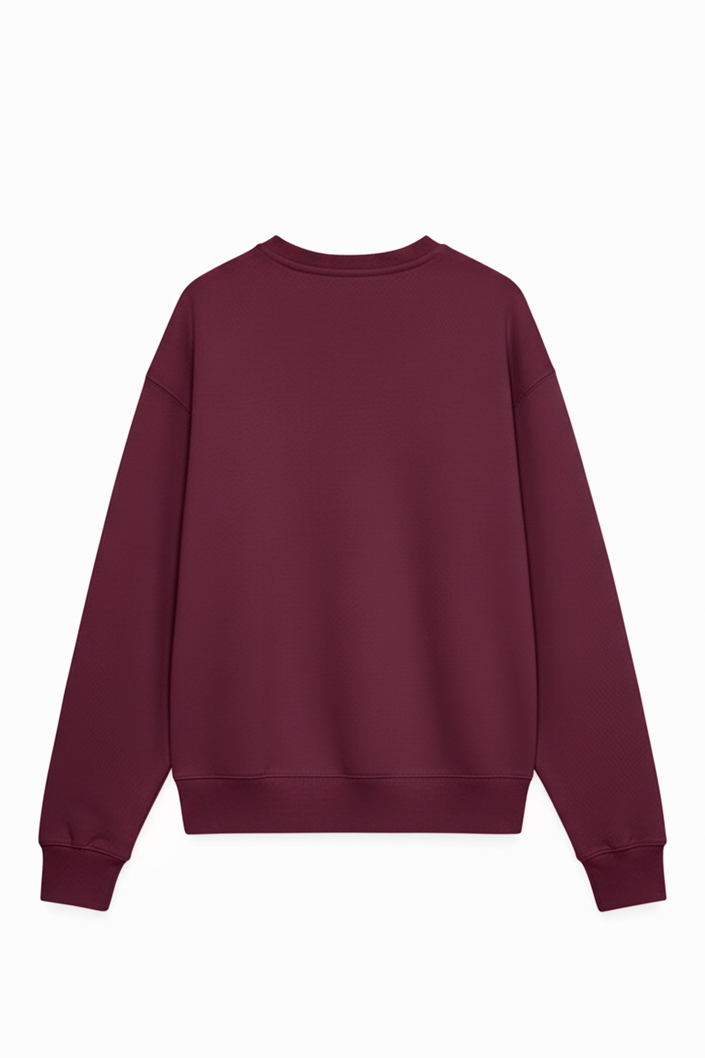 Regular Organik Pamuklu Bordo Kadın Sweatshirt
