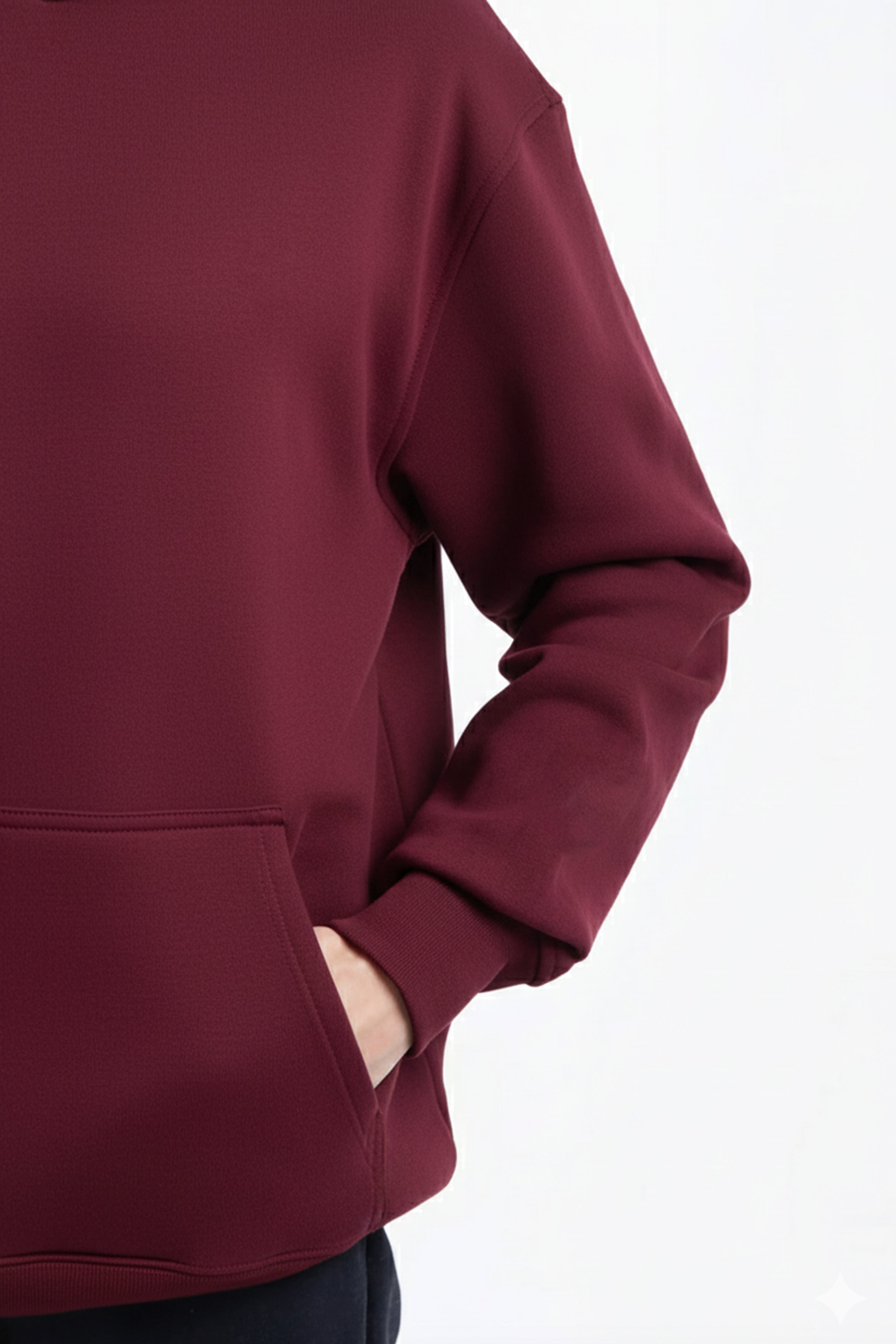 Kapüşonlu Organik Pamuklu Kadın Bordo Hoodie