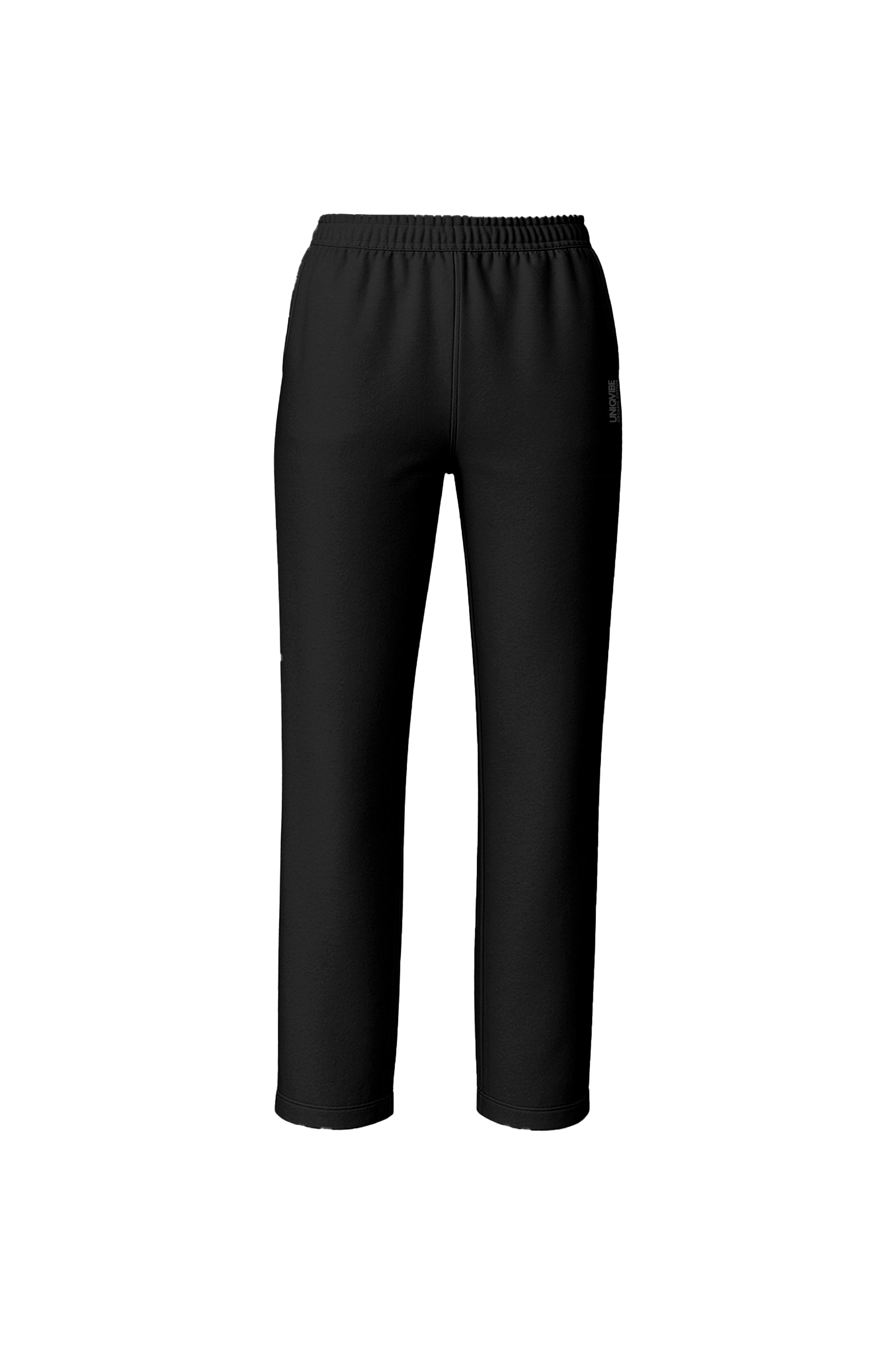 Organik Pamuklu Siyah Kadın Straight Fit Eşofman