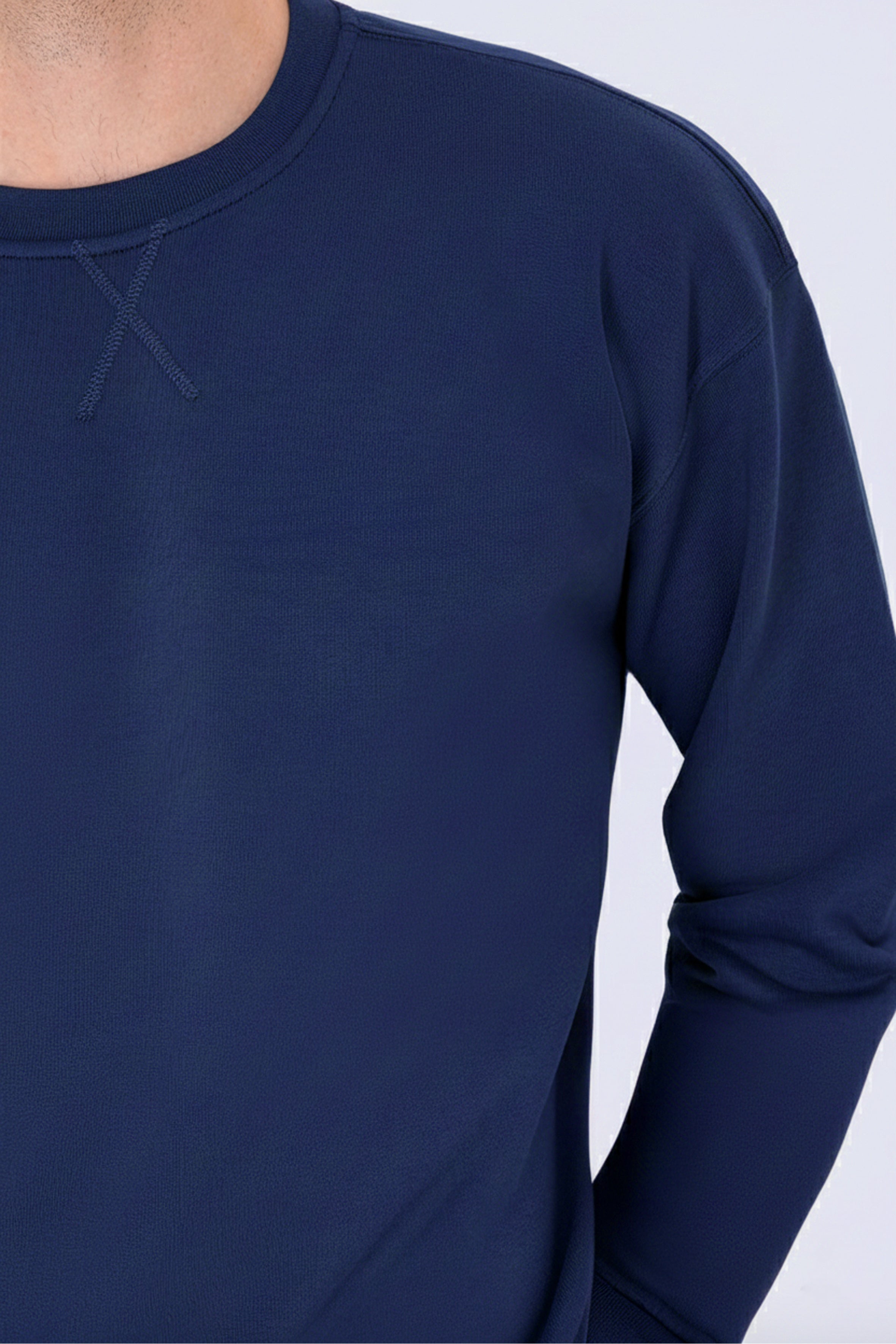 Regular Organik Pamuklu Lacivert Renk Erkek Sweatshirt