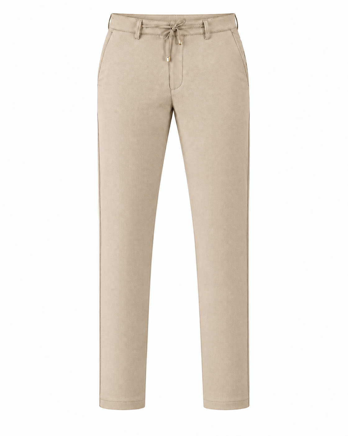 UNIQVIBE TENCEL™ rahat kesim erkek bej pantolon, %96 TENCEL™ ve %4 spandex içeren yumuşak ve esnek kumaşıyla günlük kullanımda konfor sunar. Bağcıklı bel tasarımı ve rahat kalıbıyla şık ve kullanışlı bir erkek pantolon seçeneğidir.
