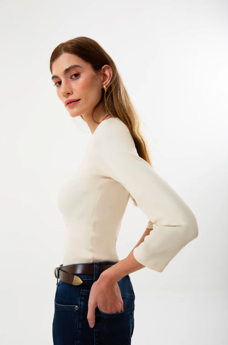 Organik Pamuklu Kadın V Yaka Fitilli 2’li Set – Haki & Bej