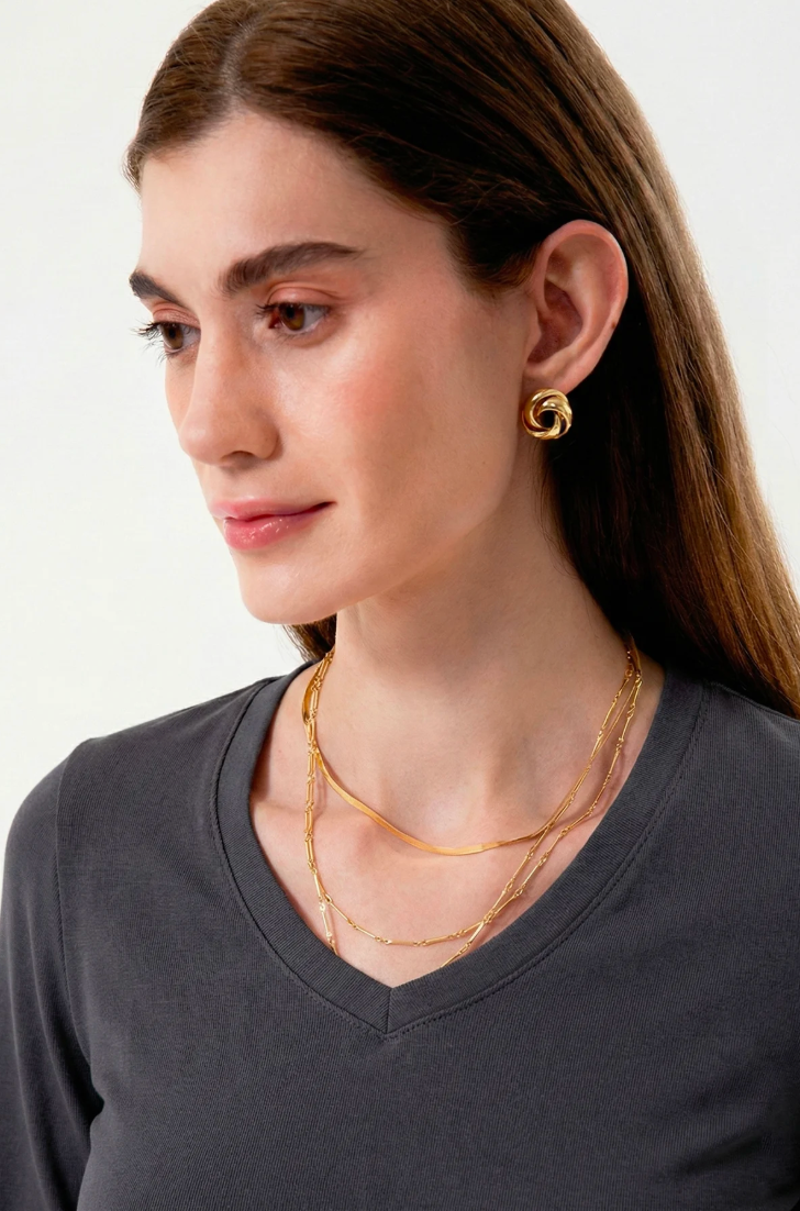 %100 Organik Pamuk Kadın V Yaka 2’li Set – Lila & Antrasit