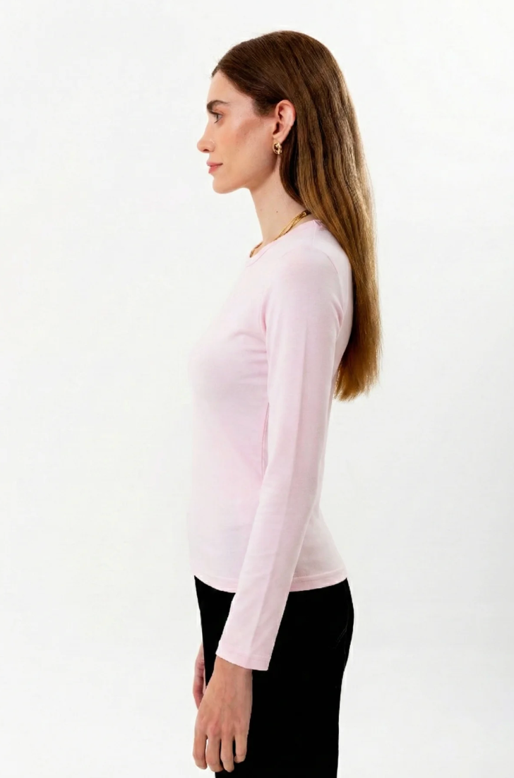 %100 Organik Pamuk Kadın Bisiklet Yaka 2’li Set – Antrasit & Pembe