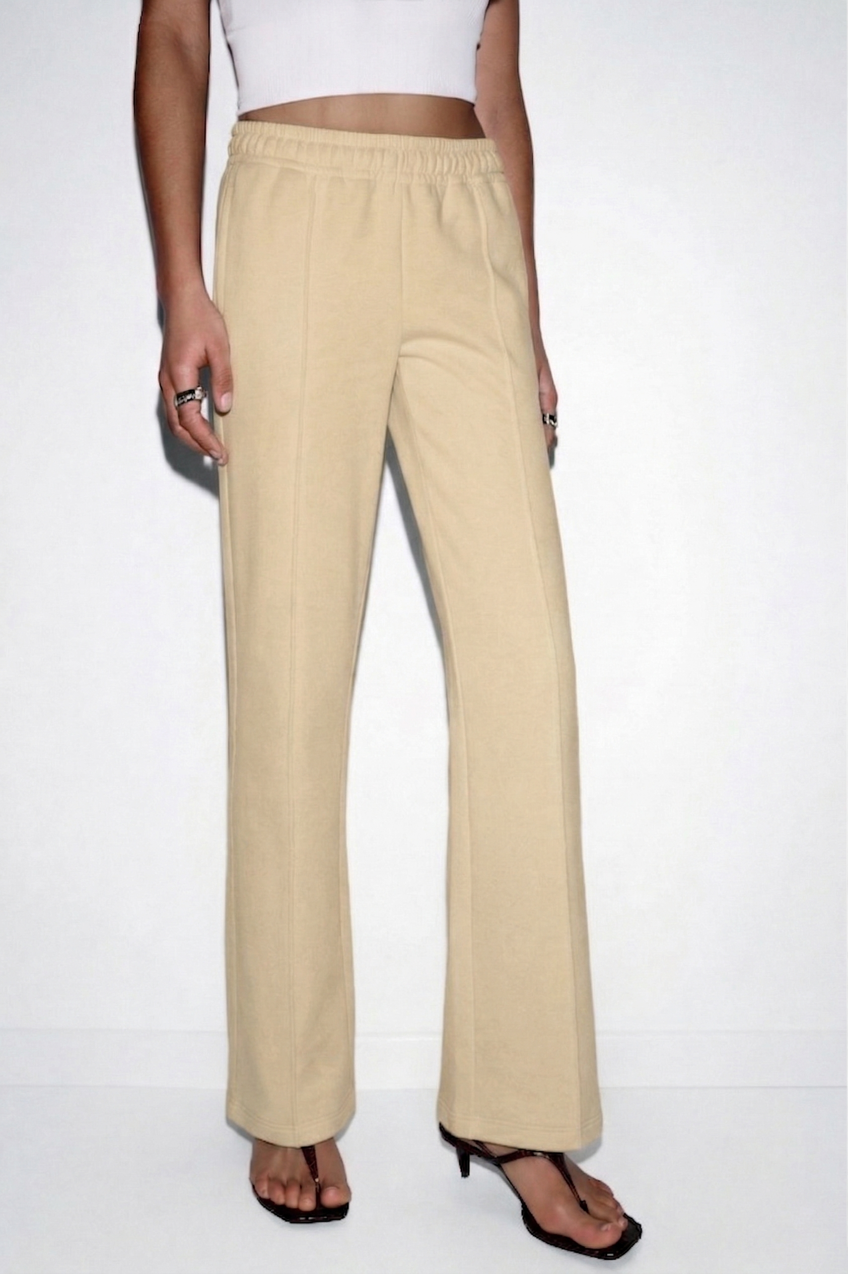 Organik Pamuklu Rahat Kesim Sarı Kadın Pantolon