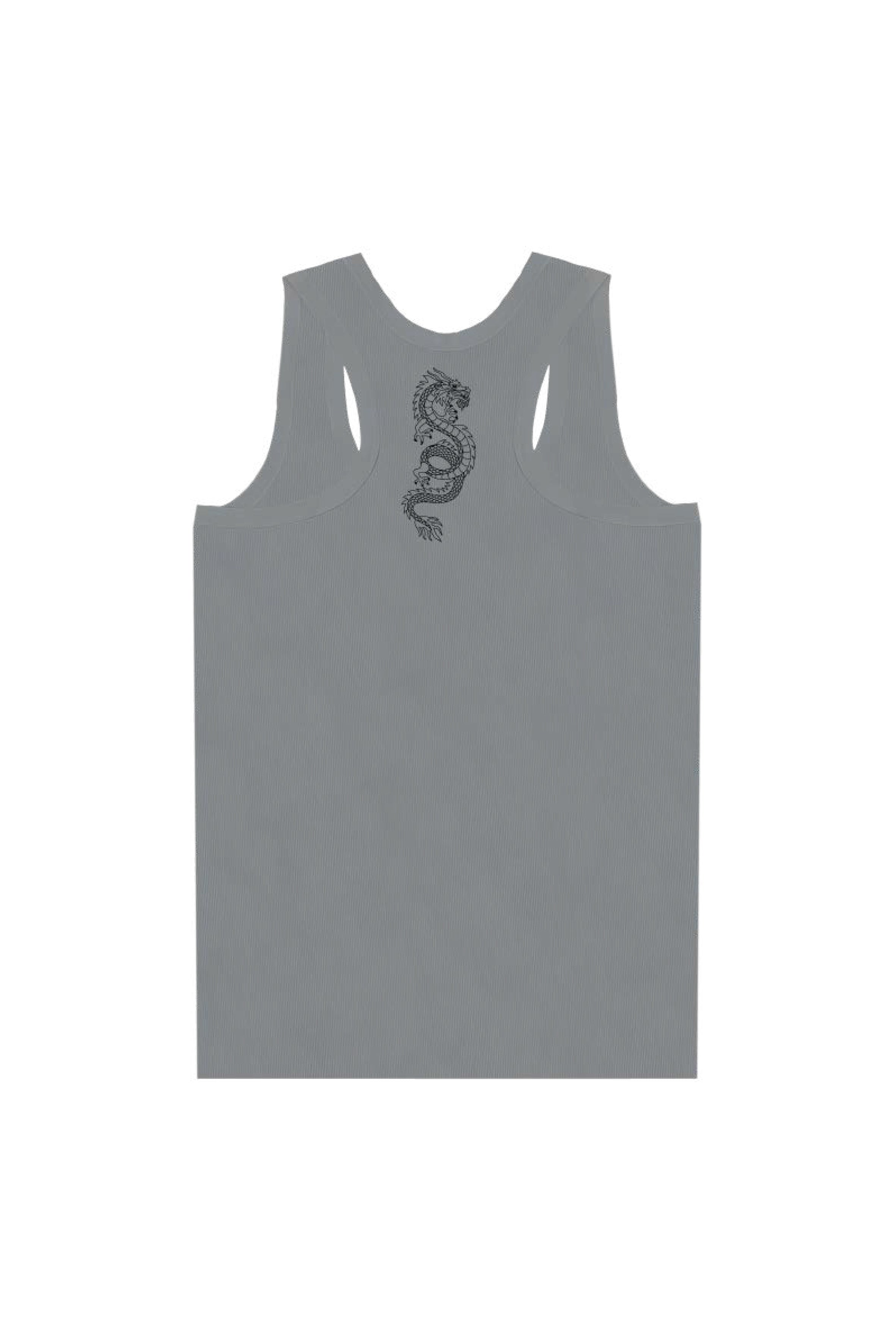 Grey Ribbed Sleeveless Top