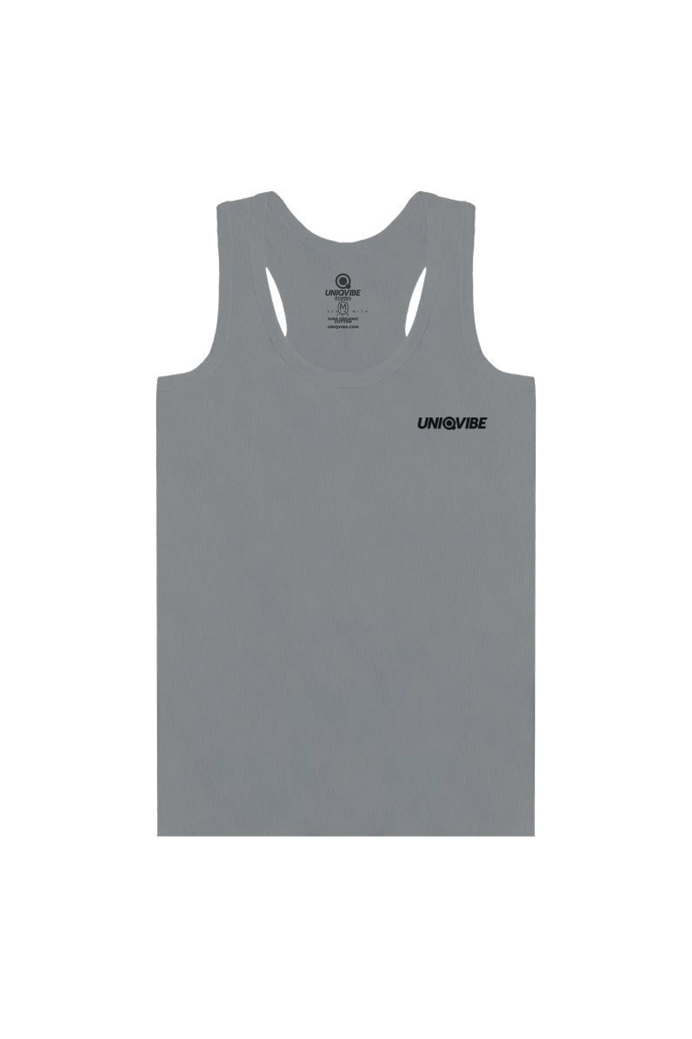 Grey Ribbed Sleeveless Top