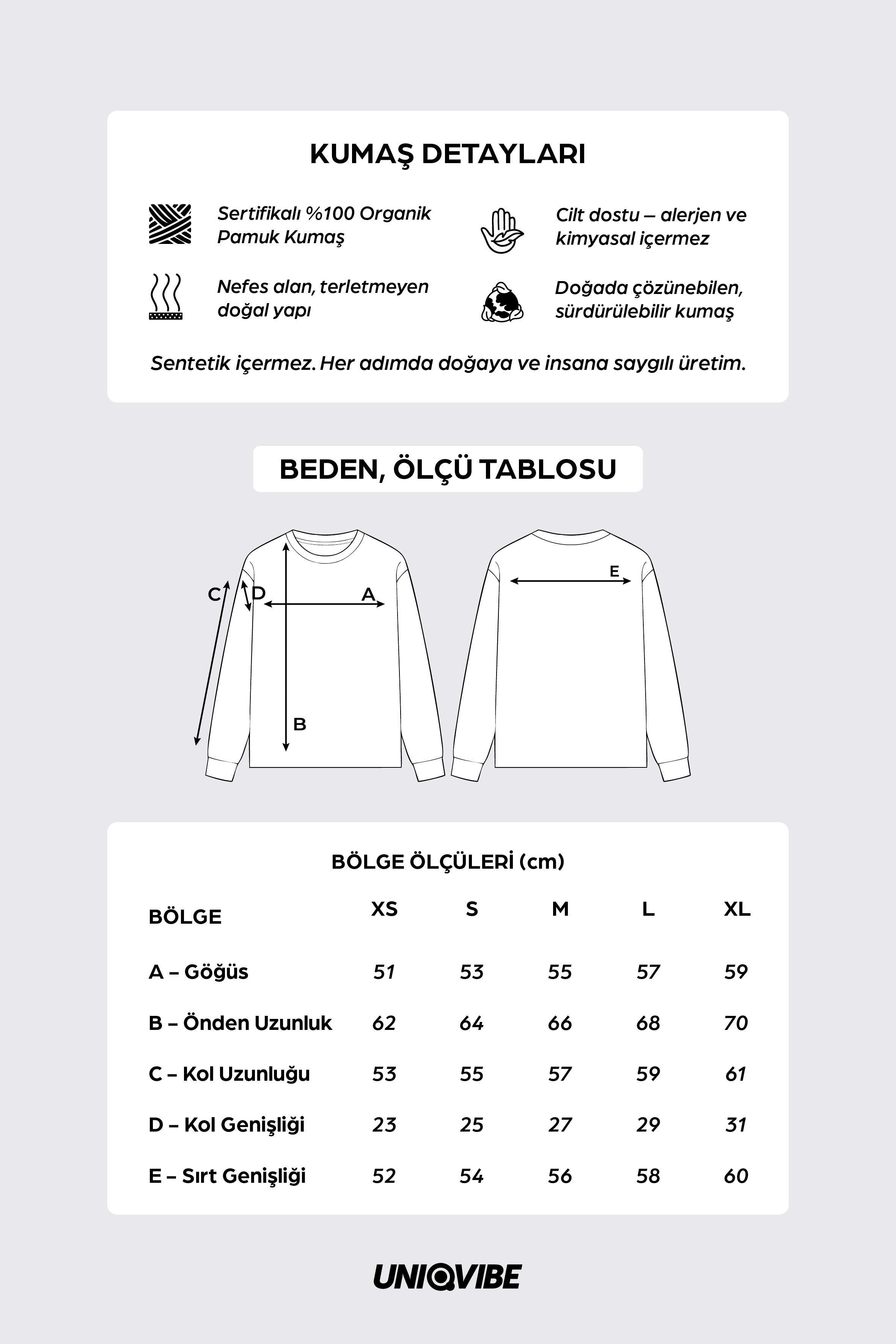 %100 Organik Pamuk Beyaz Kadın Uzun Kollu Tişört