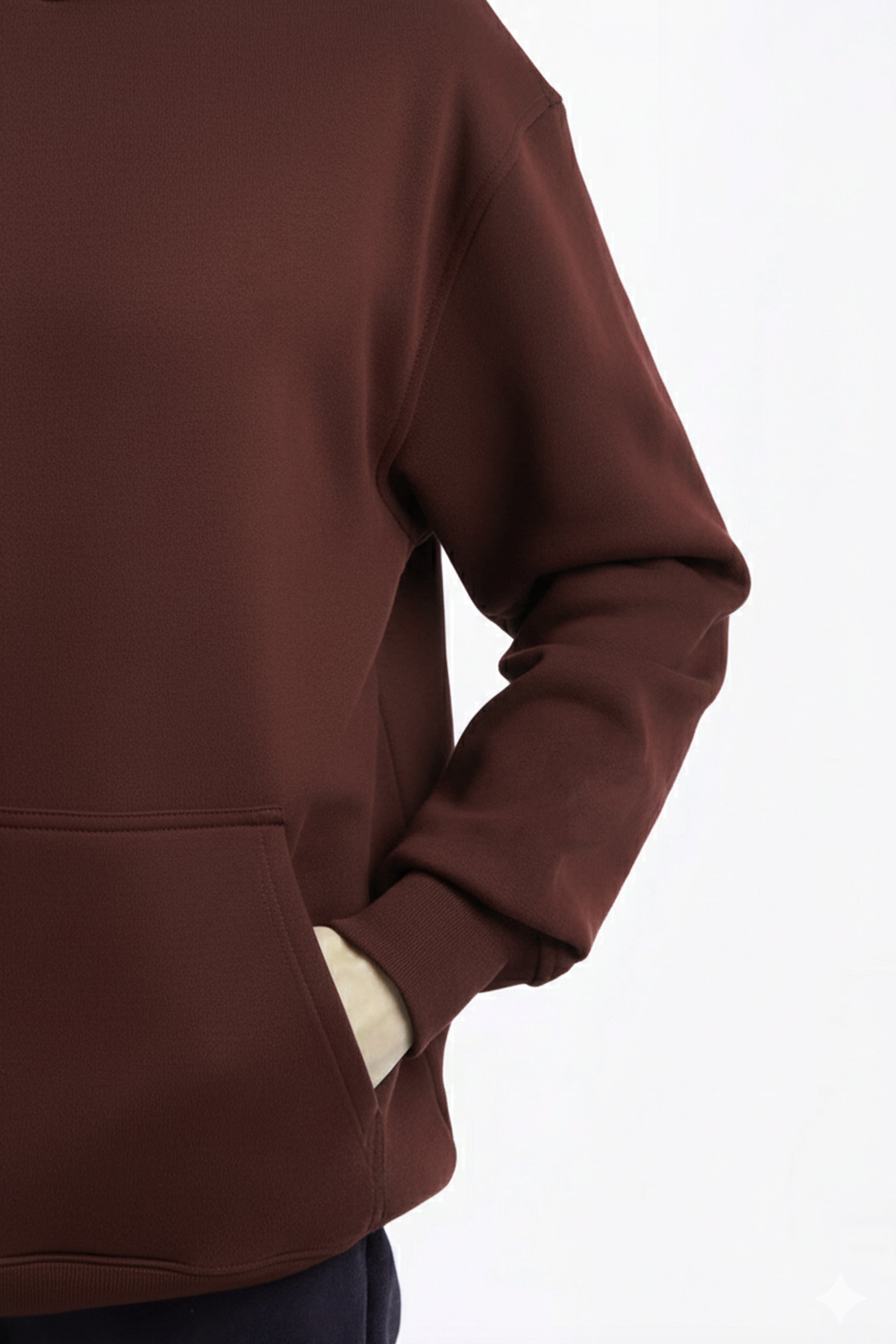 Kapüşonlu Organik Pamuklu Kadın Kahverengi Hoodie