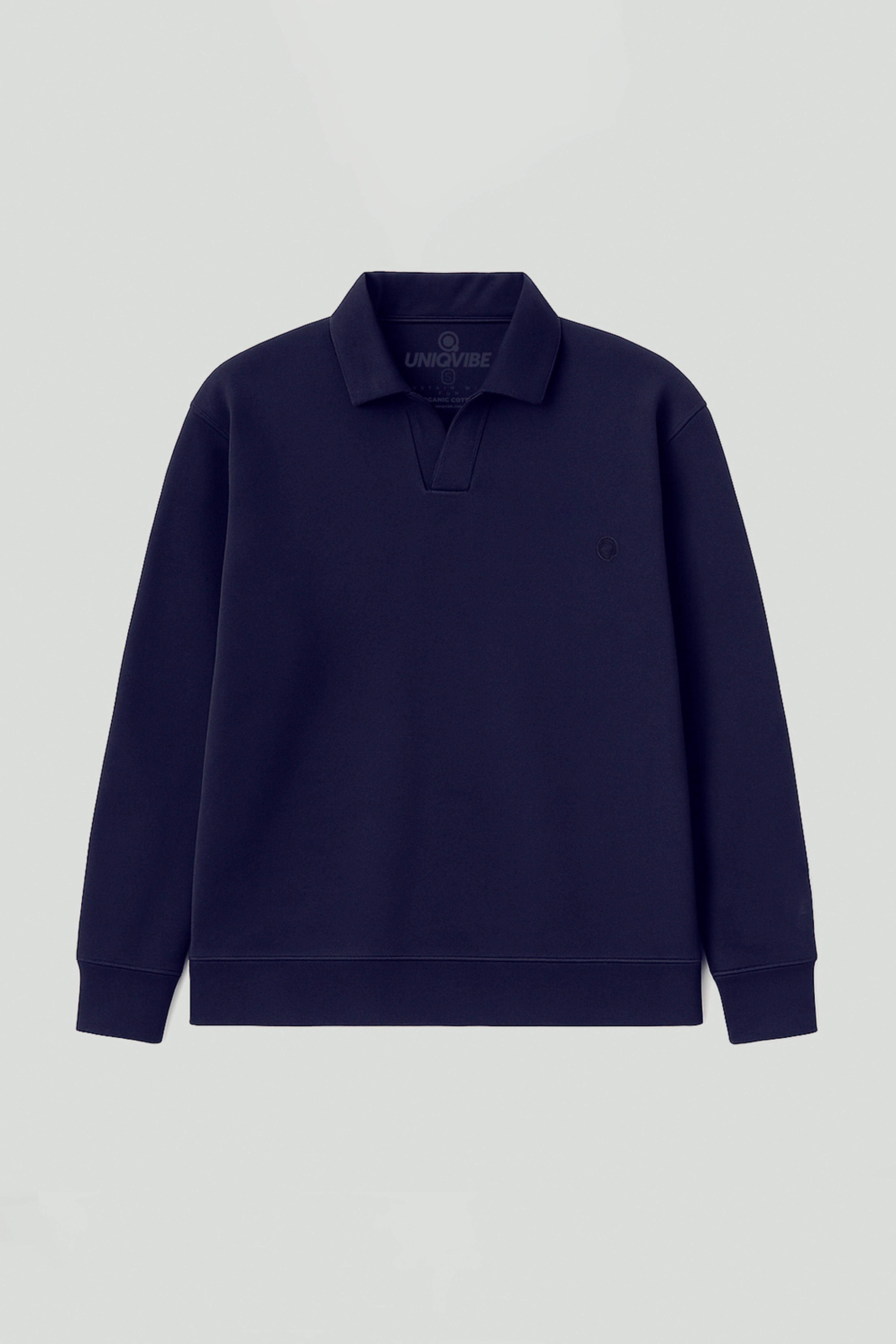 Polo Neck Organic Cotton Sweatshirt