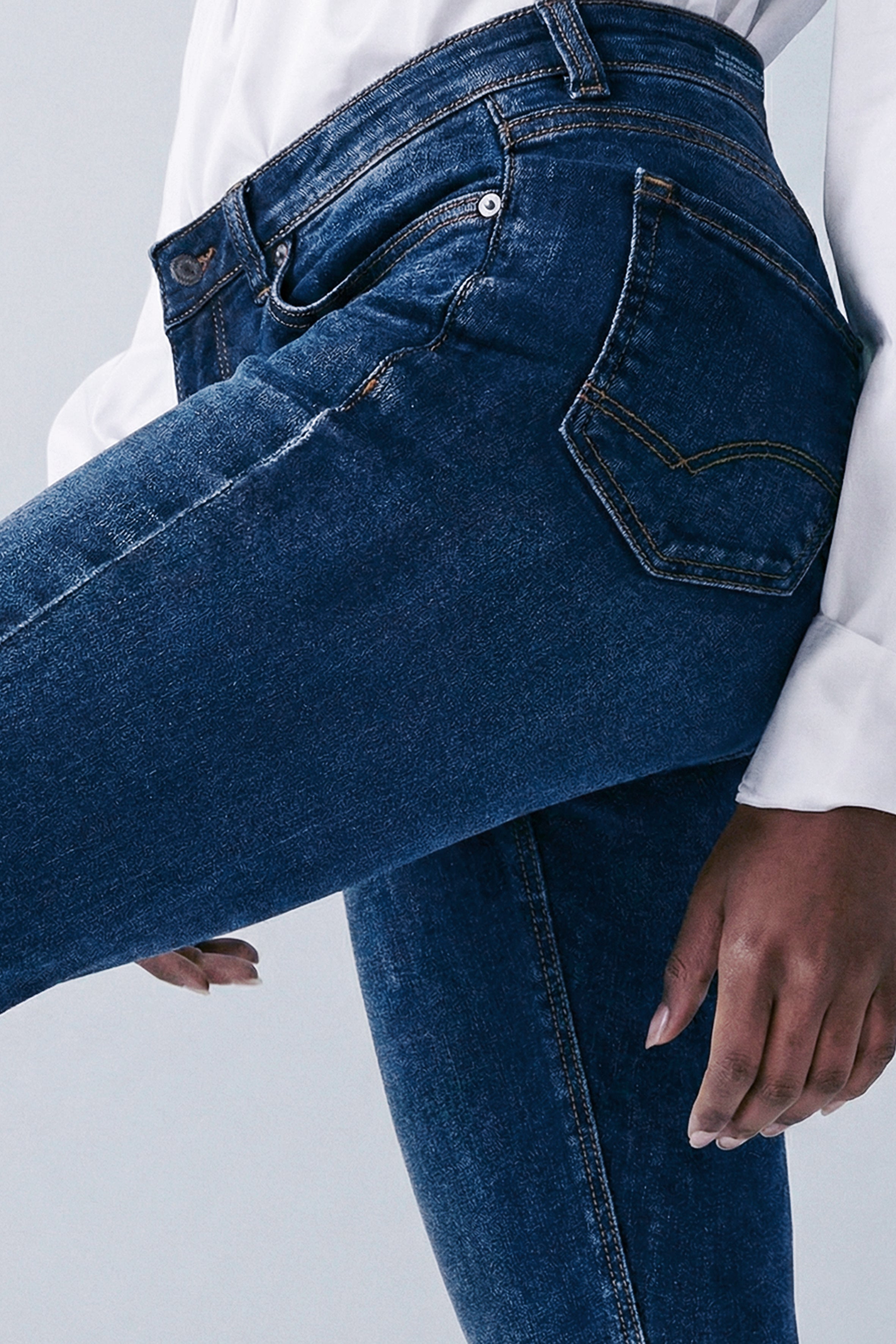 Organik Pamuklu Lacivert Kadın Comfort Jean Yüksek Bel Pantolon