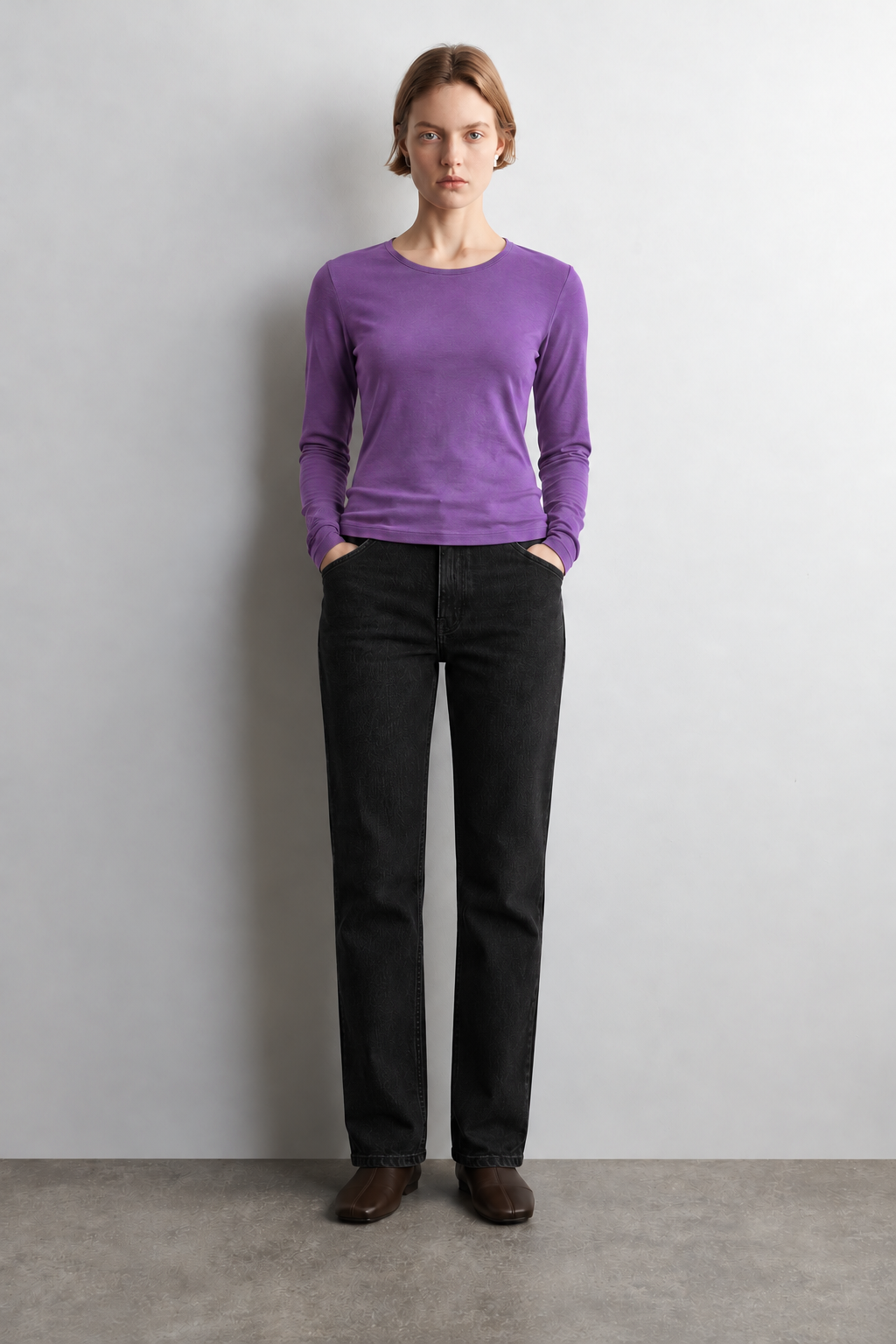 100% Organic Cotton Black Women's Long Sleeve T-Shirt