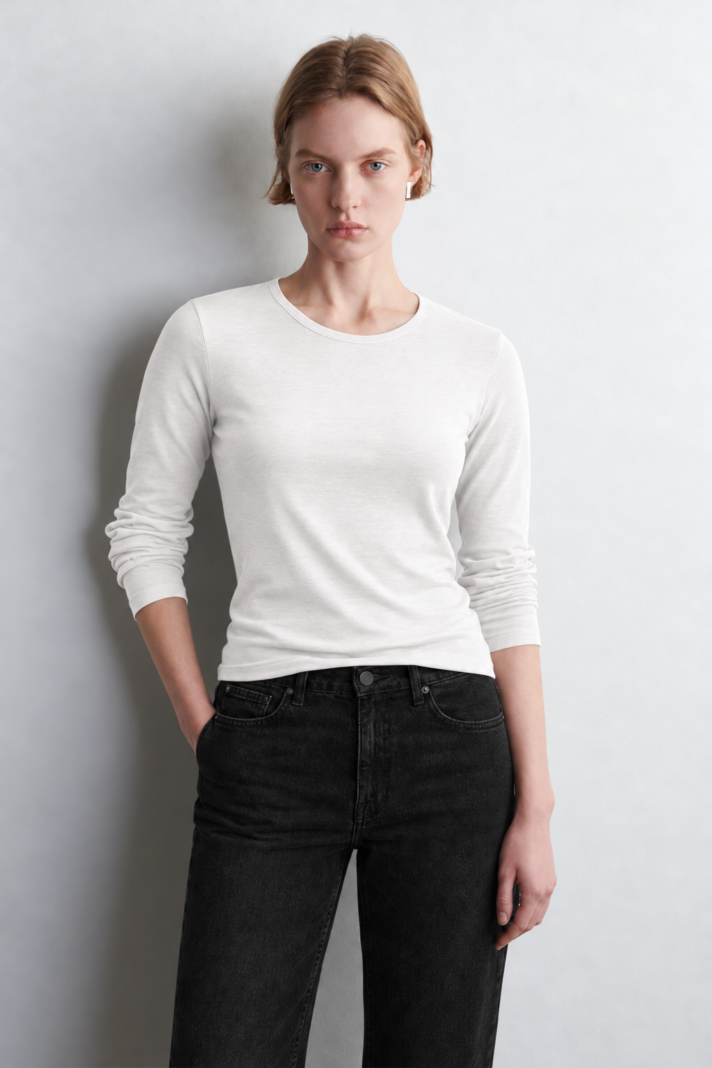 100% Organic Cotton Black Women's Long Sleeve T-Shirt