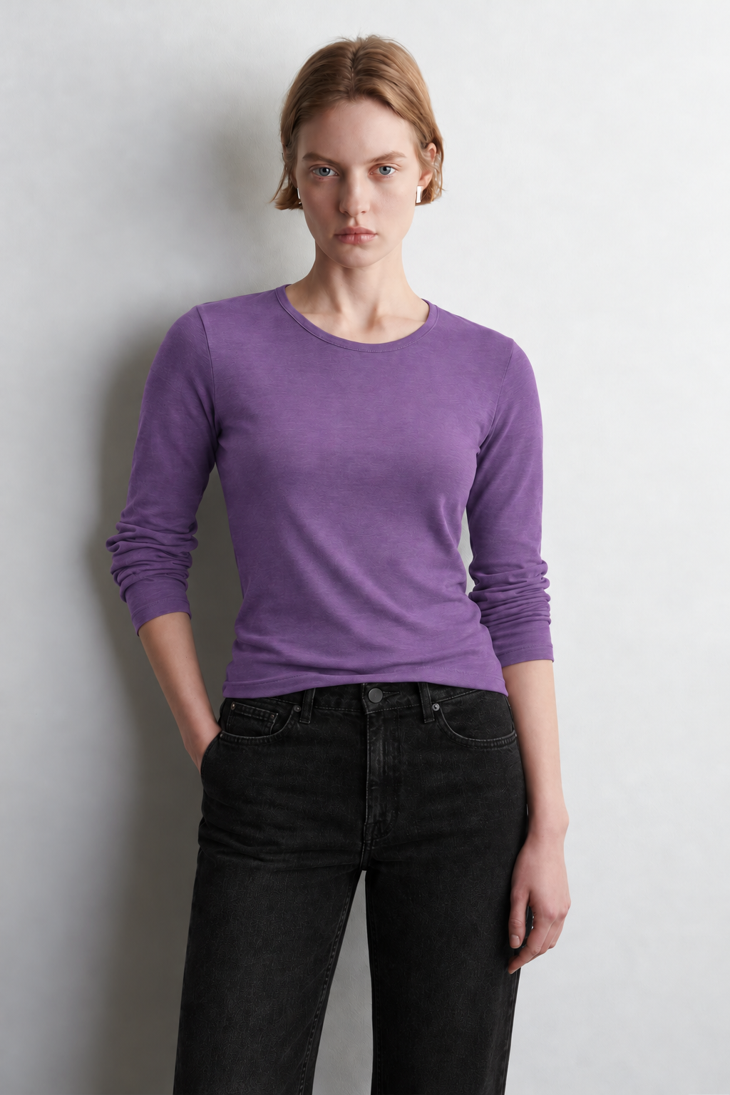 100% Organic Cotton Black Women's Long Sleeve T-Shirt