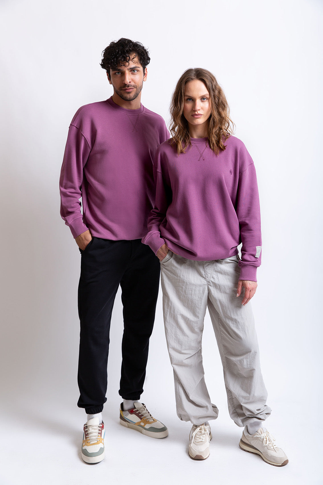 Mor pamuklu erkek regular sweatshirt #Renk_Mor