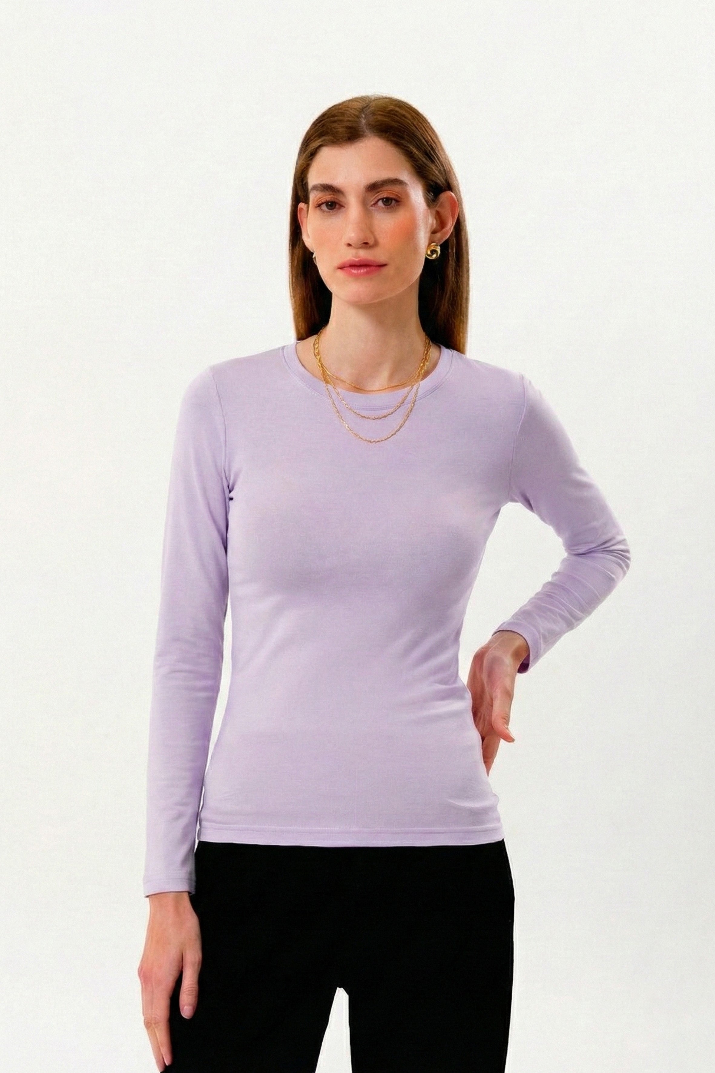 100% Organic Cotton Purple Women's Long Sleeve T-Shirt