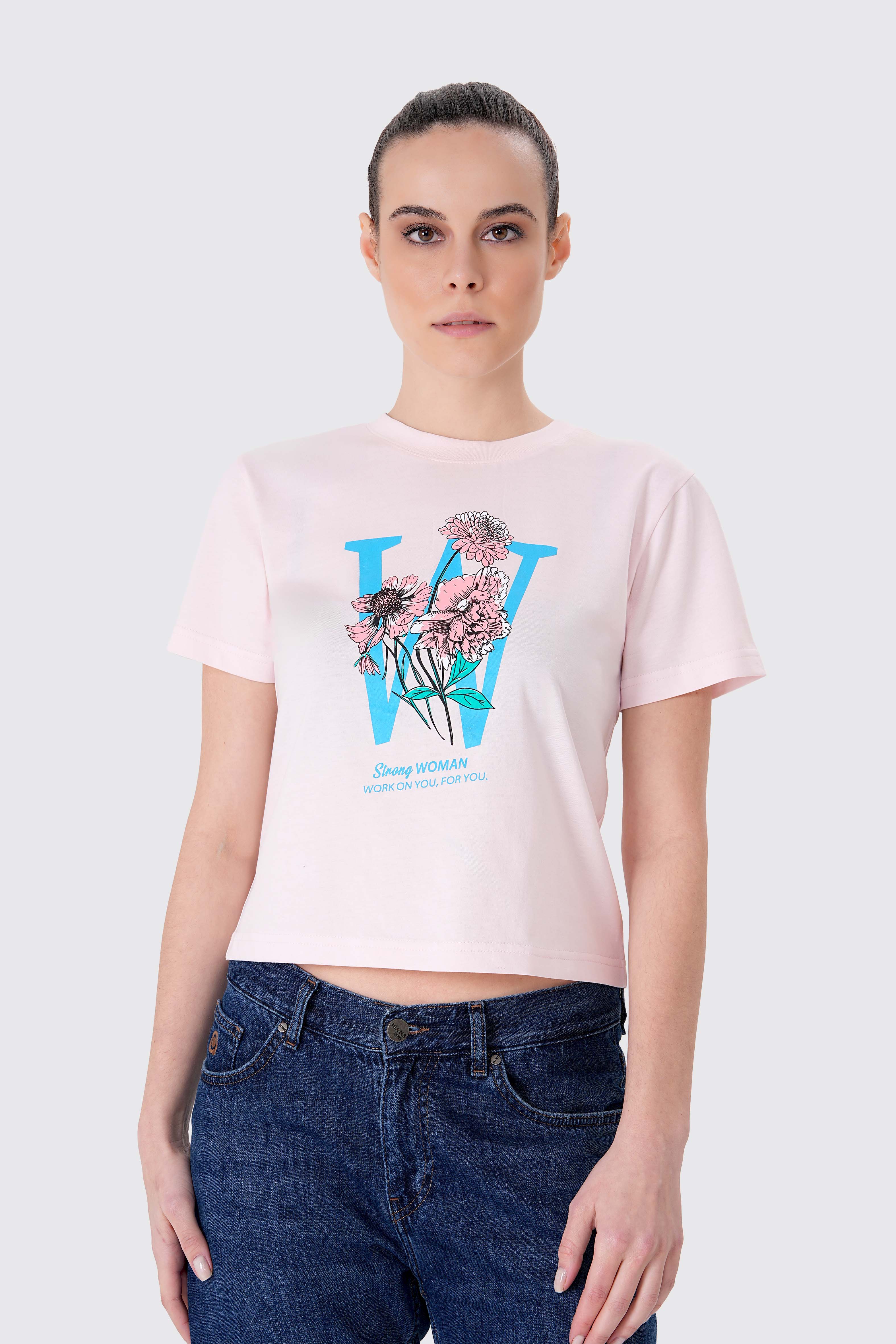 Crop 4'lü Tişört Set; Siyah, Beyaz, Pembe, Lila