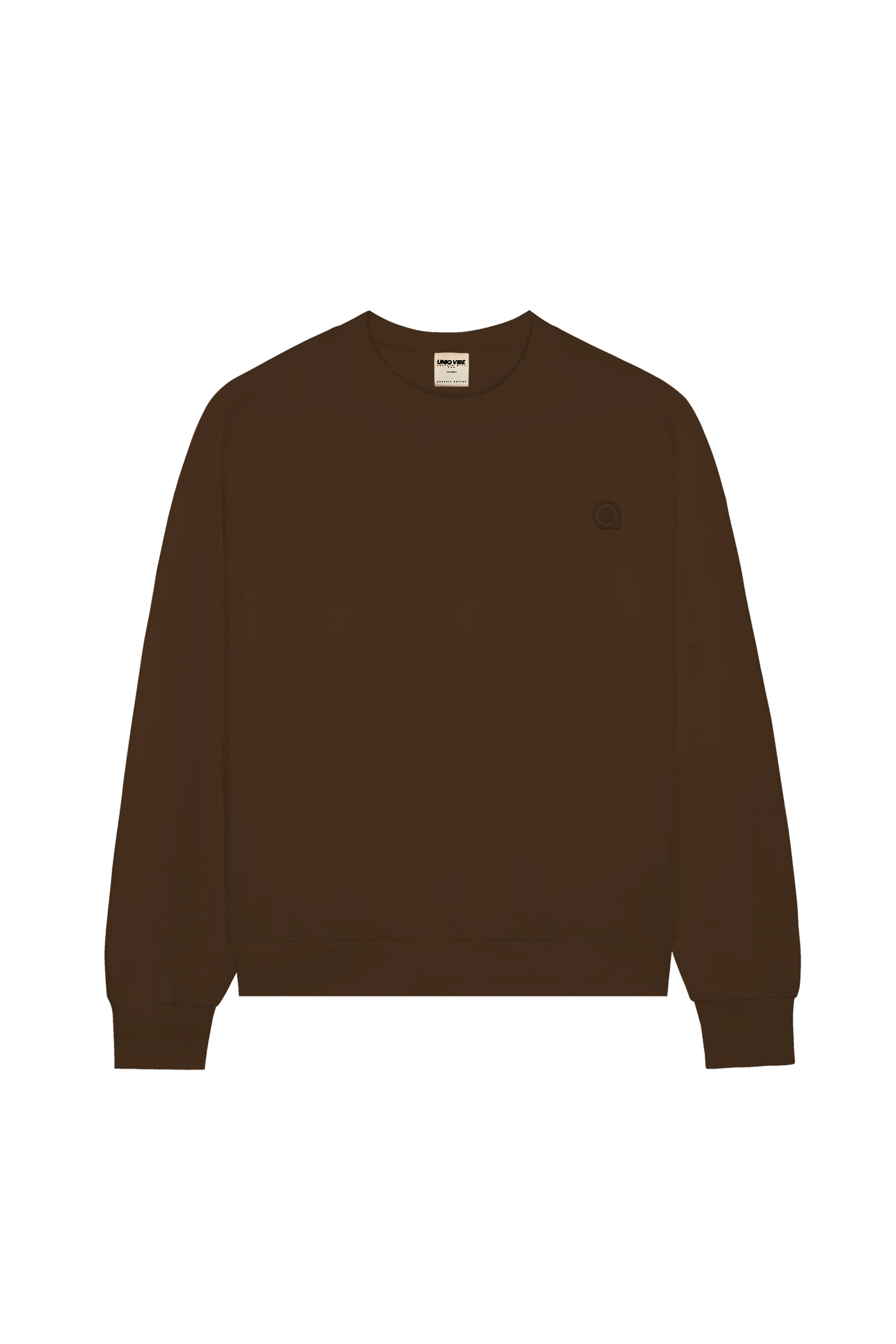 Kahverengi pamuklu erkek regular sweatshirt #Renk_Kahverengi