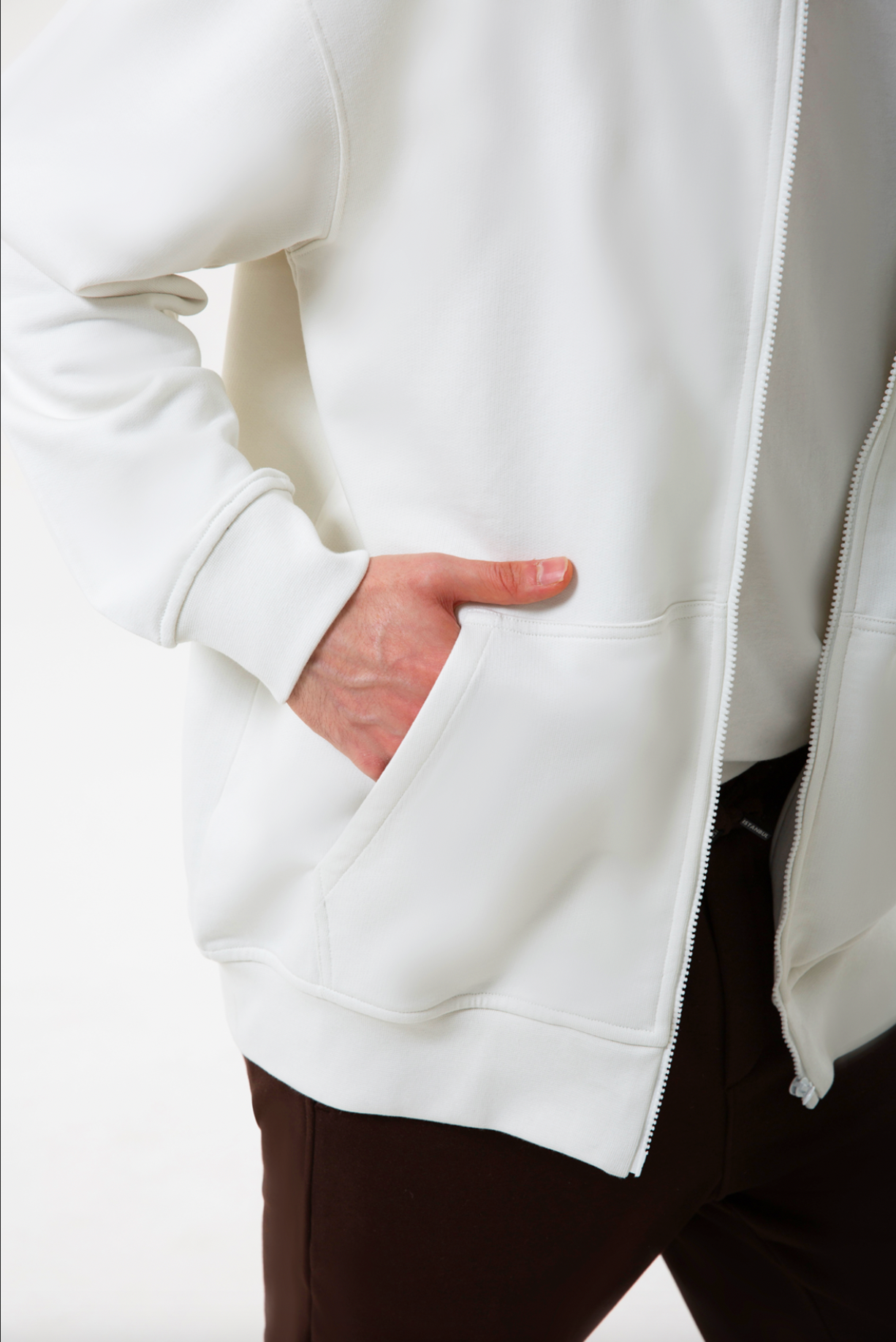 Zippered Organic Cotton Sweatshirt 