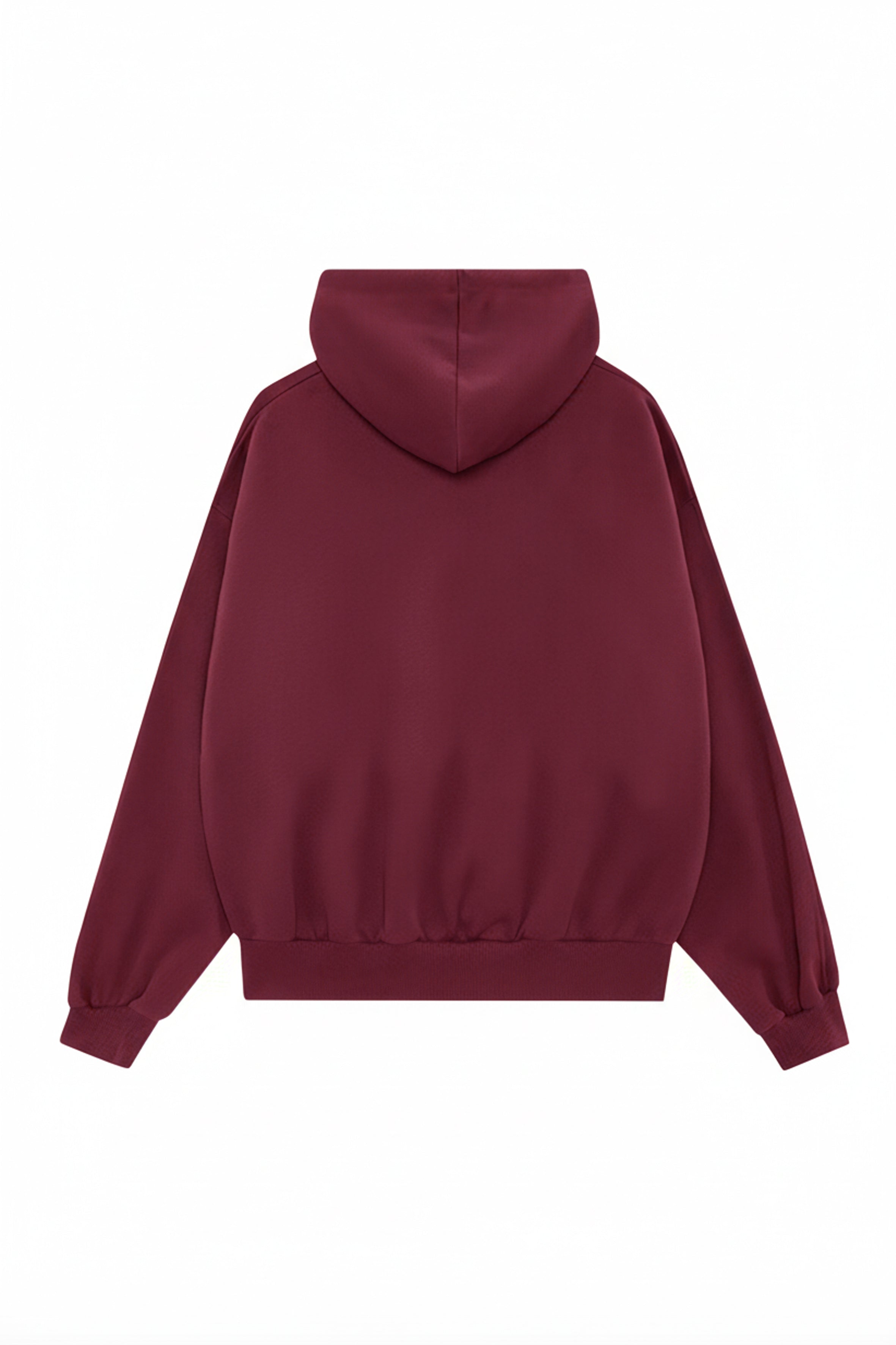 Kapüşonlu Organik Pamuklu Kadın Bordo Hoodie