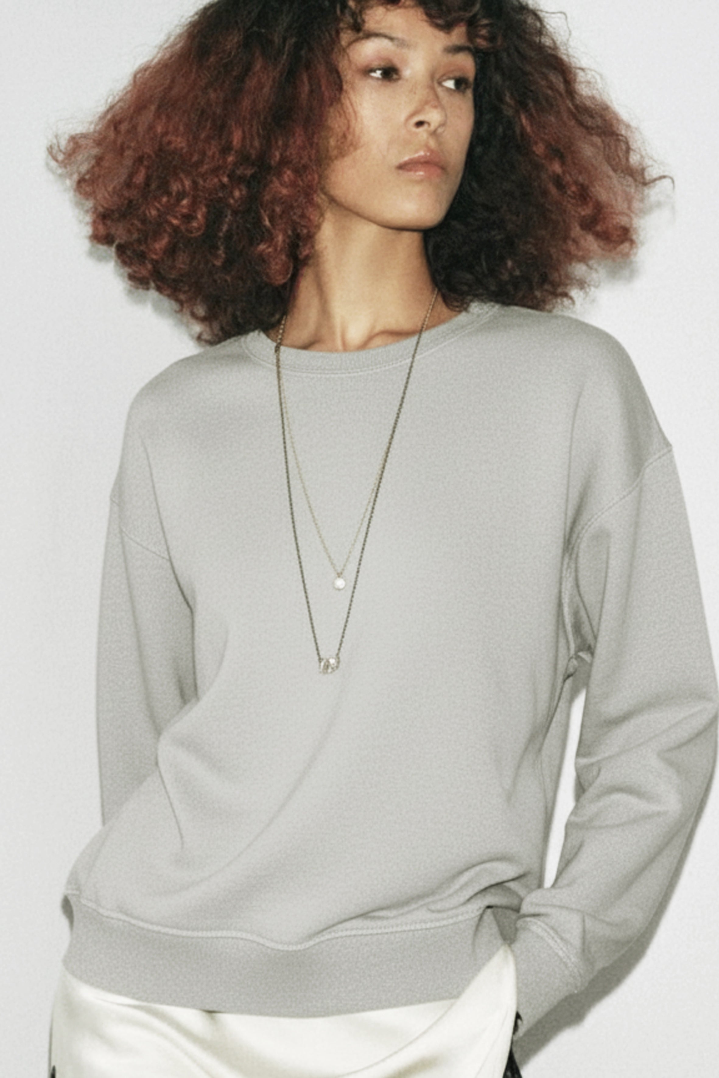 Regular Organik Pamuklu Taş Sweatshirt