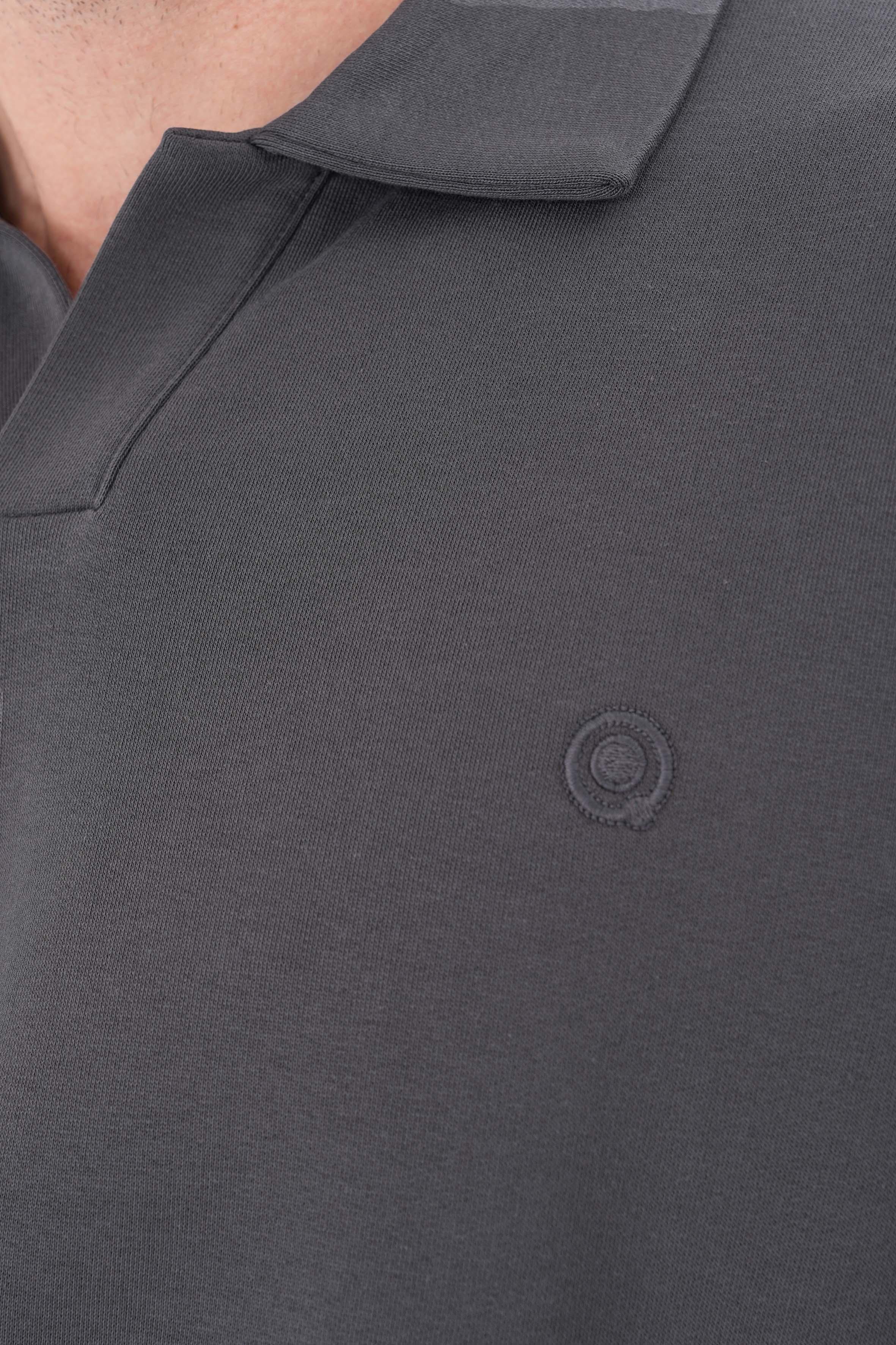 Antrasit pamuklu erkek polo yaka sweatshirt #Renk_Antrasit