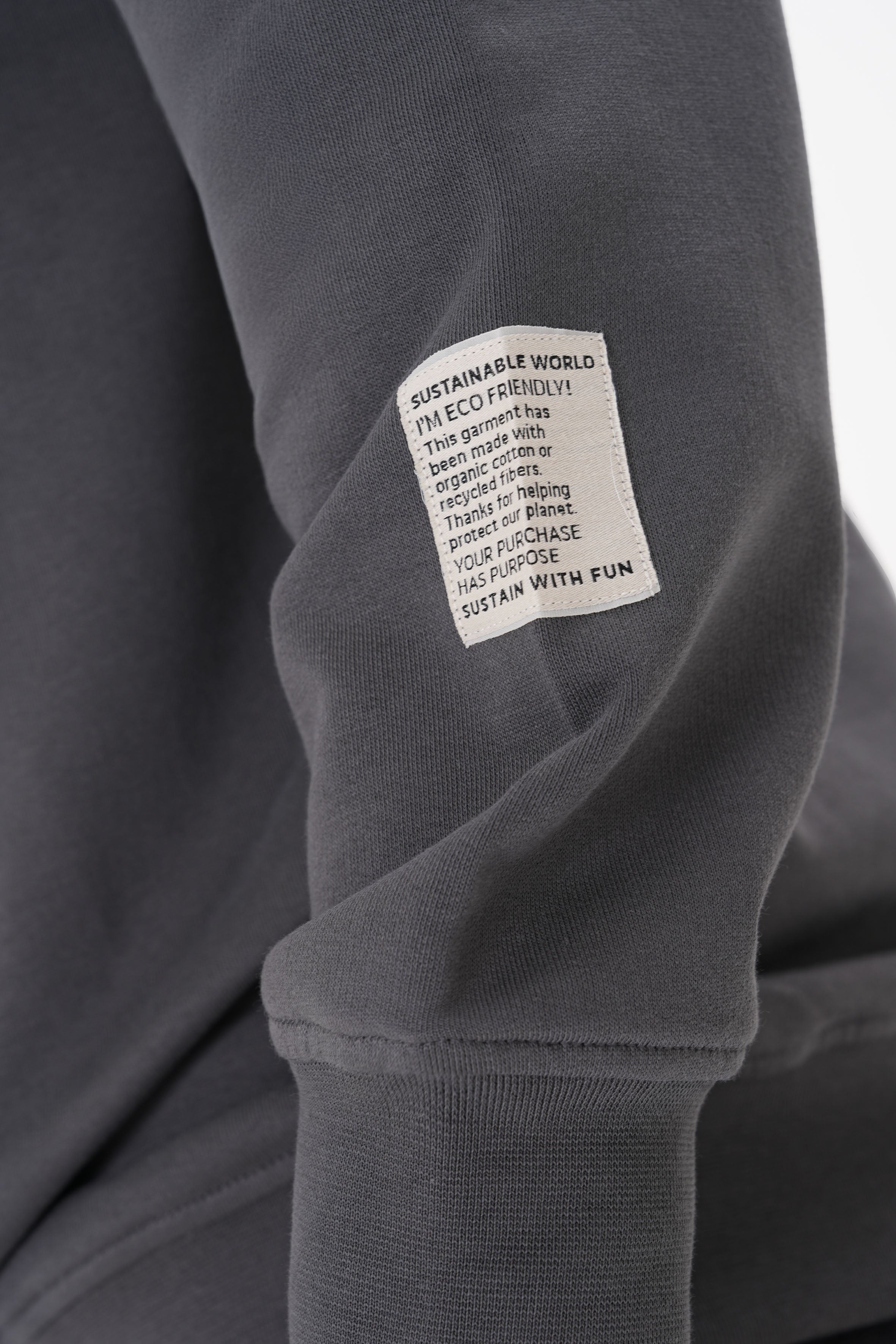 Antrasit pamuklu erkek polo yaka sweatshirt #Renk_Antrasit