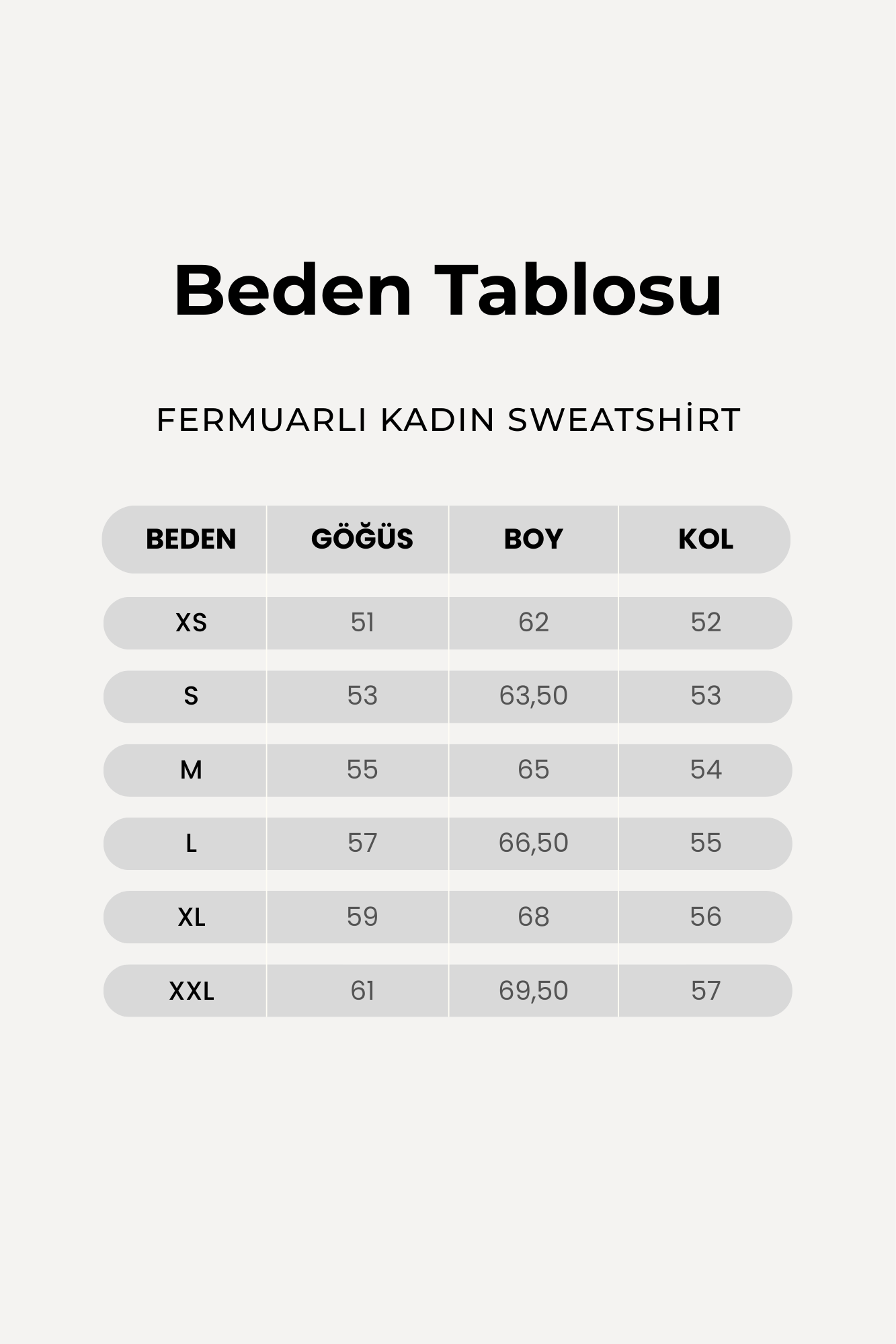 Fermuarlı Organik Pamuklu Taş Rengi Kadın Sweatshirt