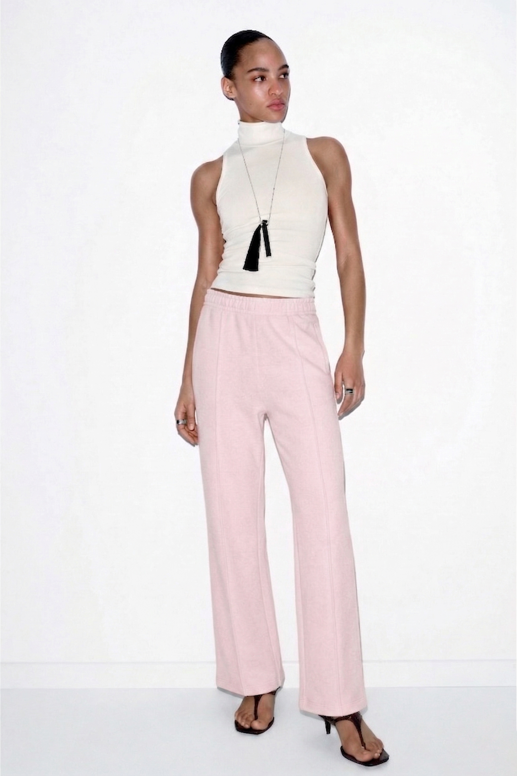 Organik Pamuklu Rahat Kesim Pembe Kadın Pantolon