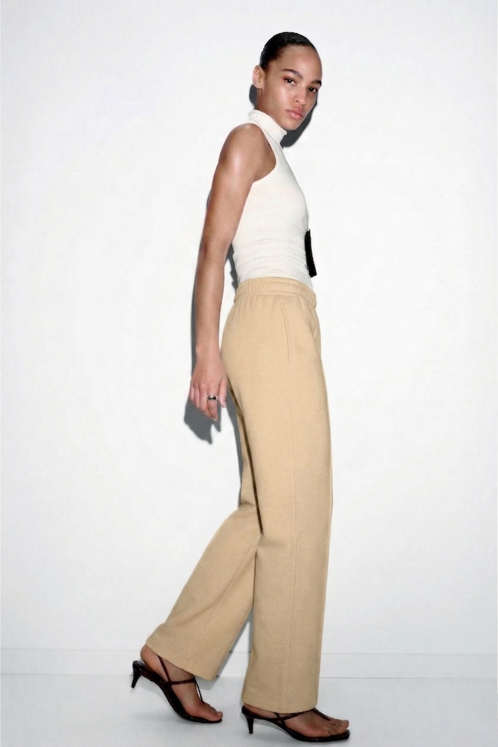 Organik Pamuklu Rahat Kesim Sarı Kadın Pantolon