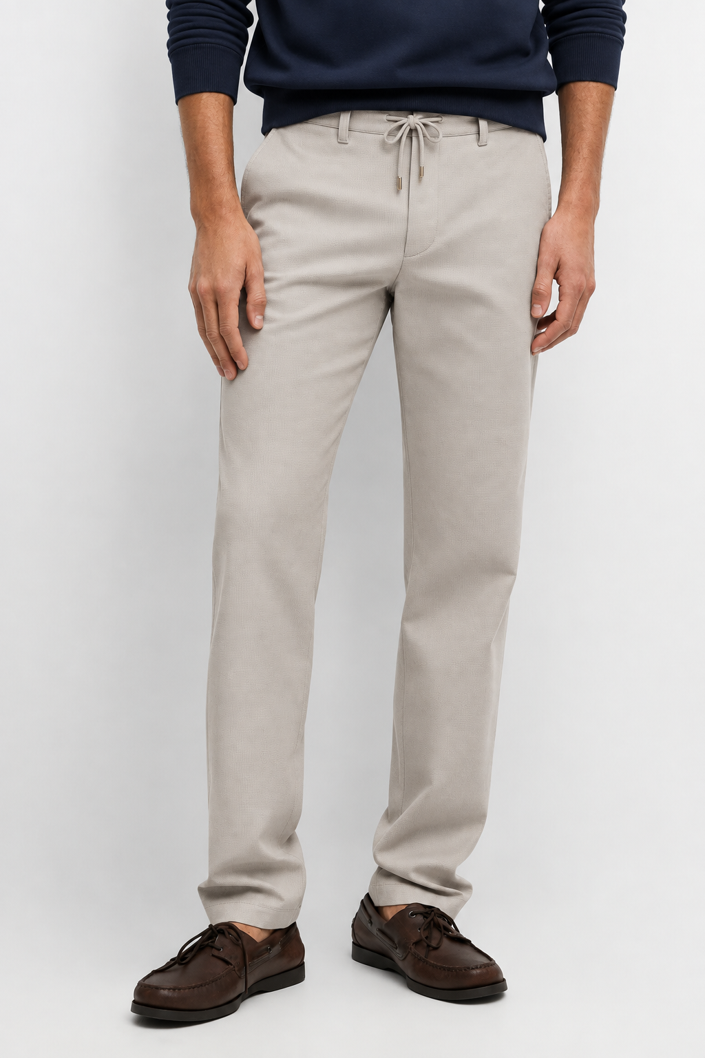 TENCEL™ Rahat Kesim Erkek Gri Pantolon