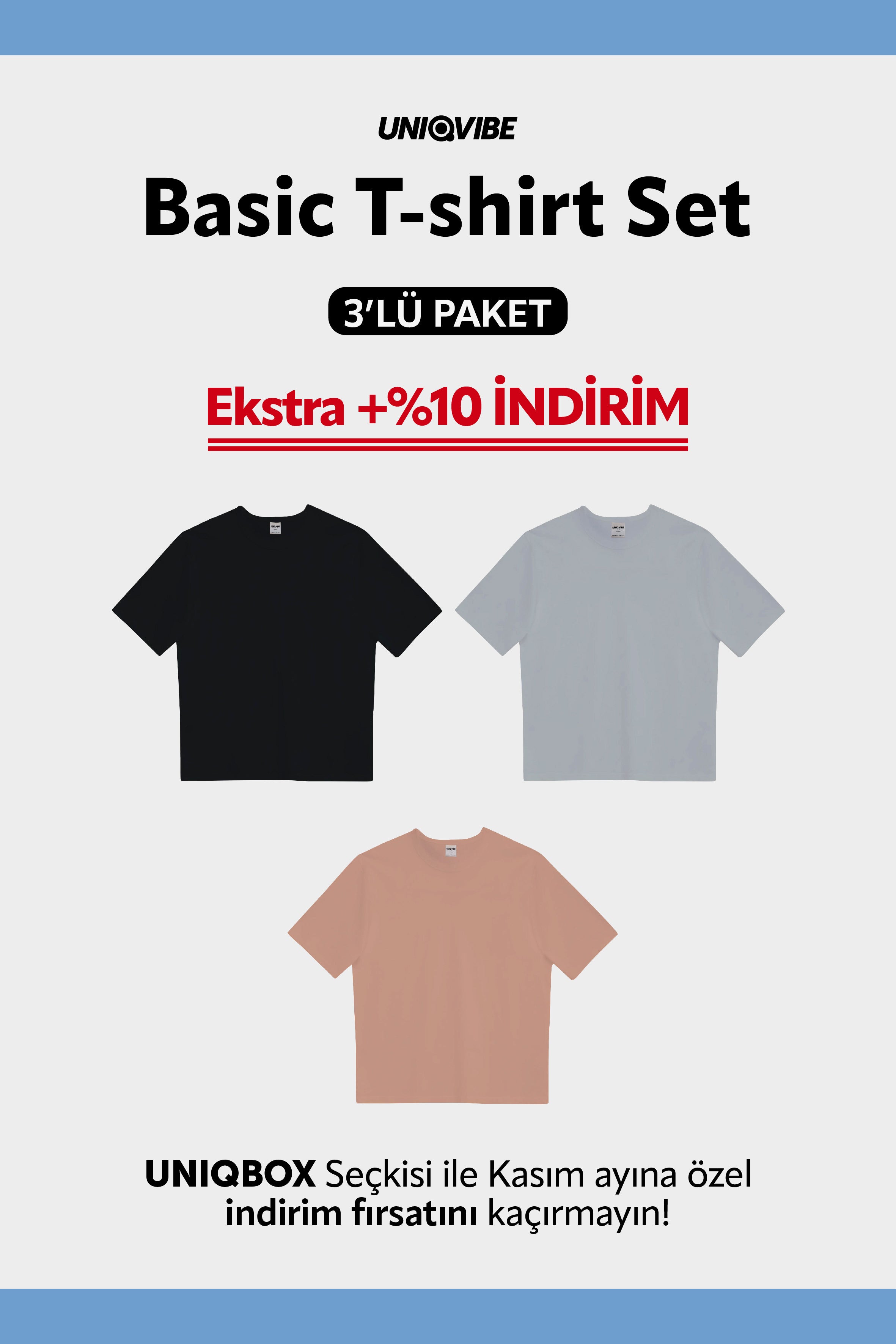 Basic Erkek T-shirt Set | UNIQBOX