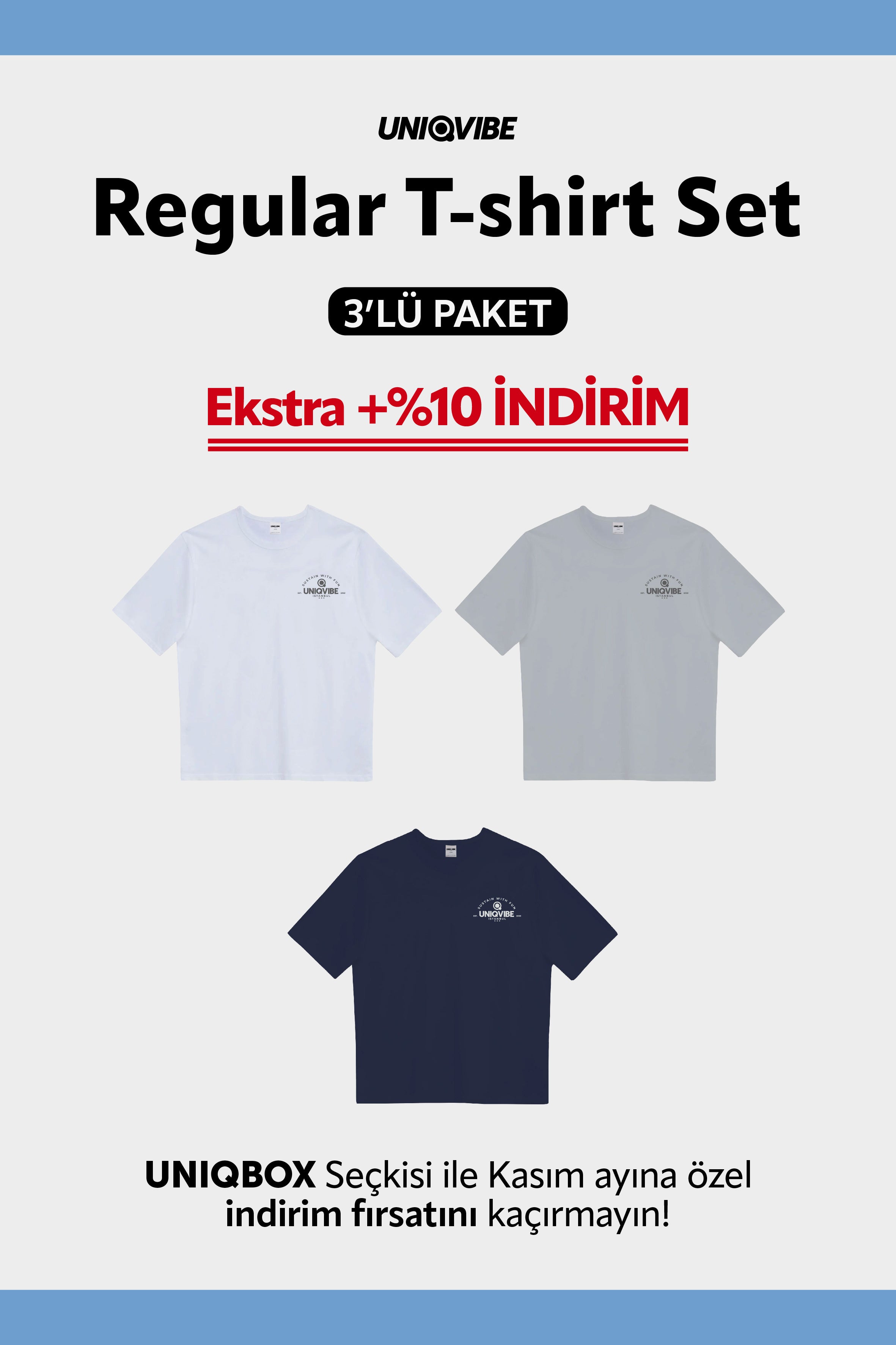 Regular Kadın T-shirt Set | UNIQBOX