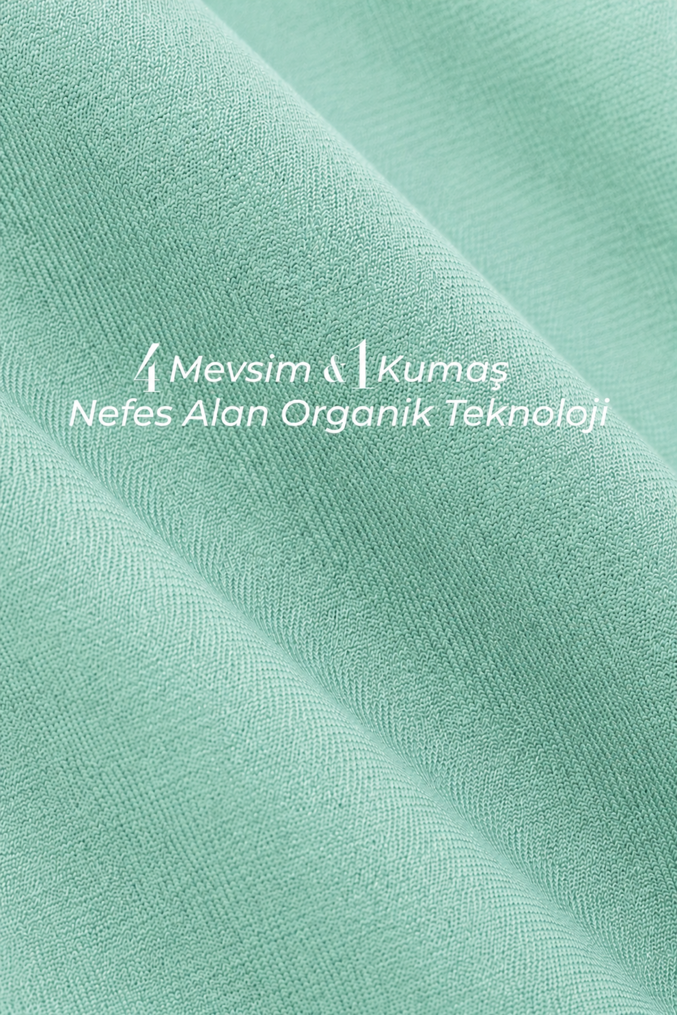 UNIQVIBE su yeşili kadın sweatpant organik pamuklu kumaş dokusu