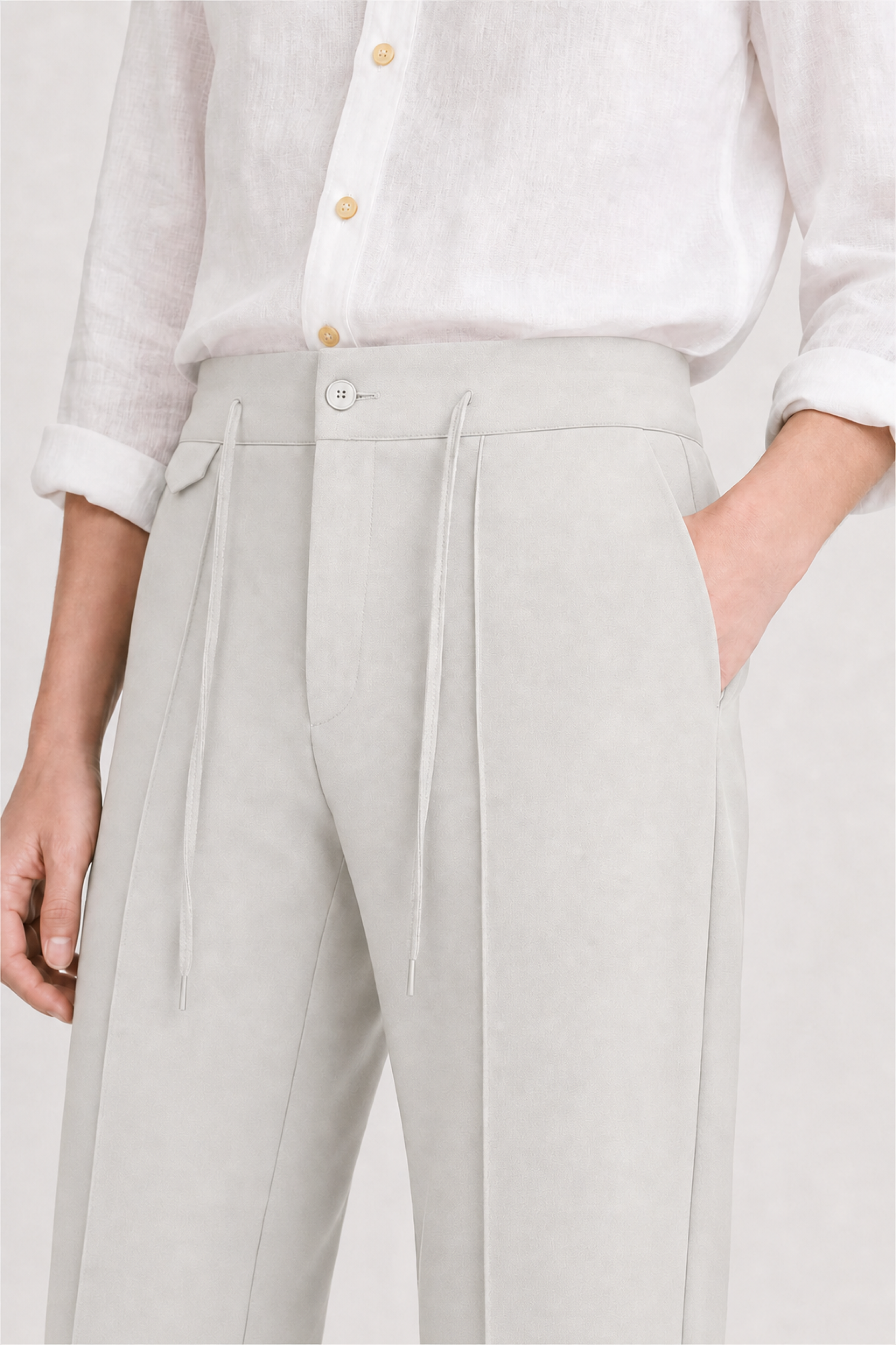 UNIQVIBE taş renk kadın sweatpant bel, bağcık, düğme ve cep detayı