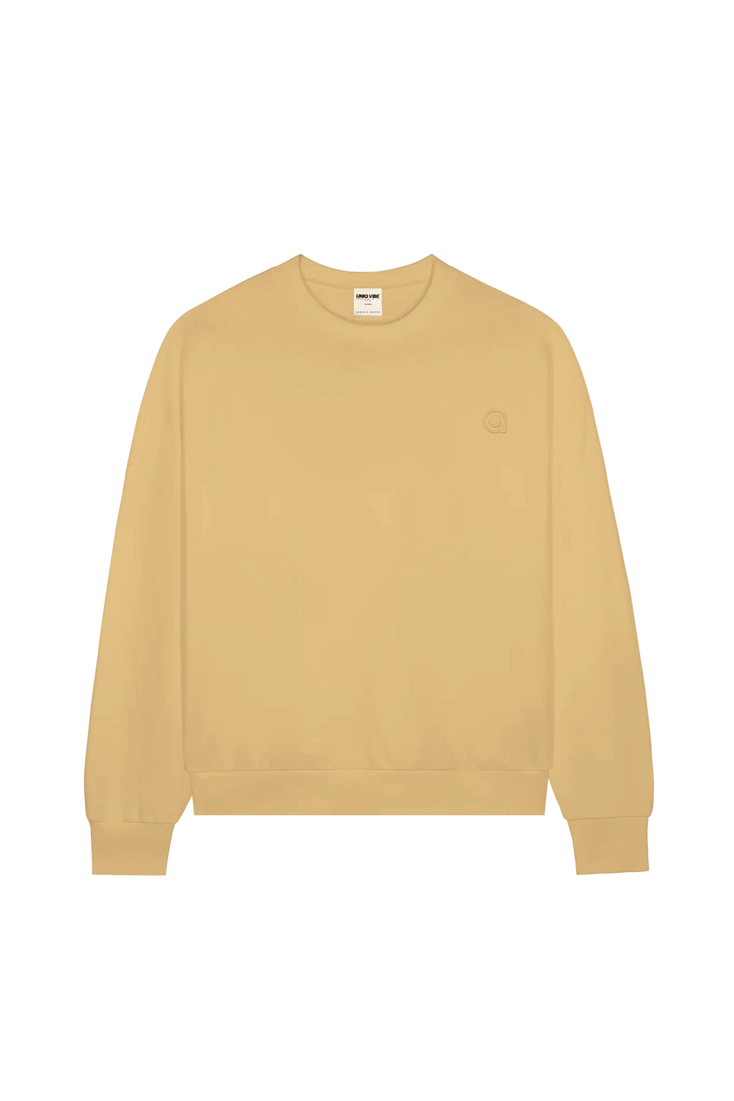 Hardal pamuklu erkek regular sweatshirt #Renk_Hardal