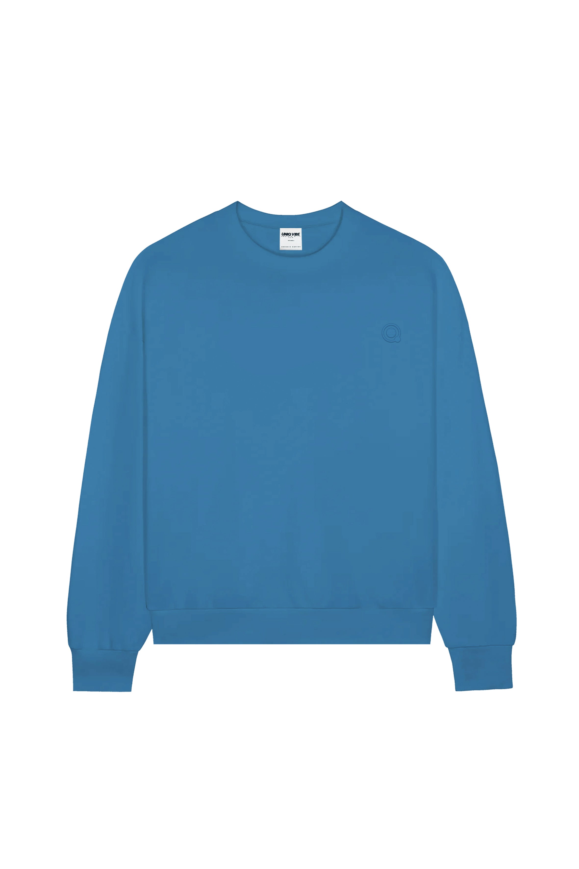 Saks Mavisi pamuklu erkek regular sweatshirt #Renk_Saks Mavisi